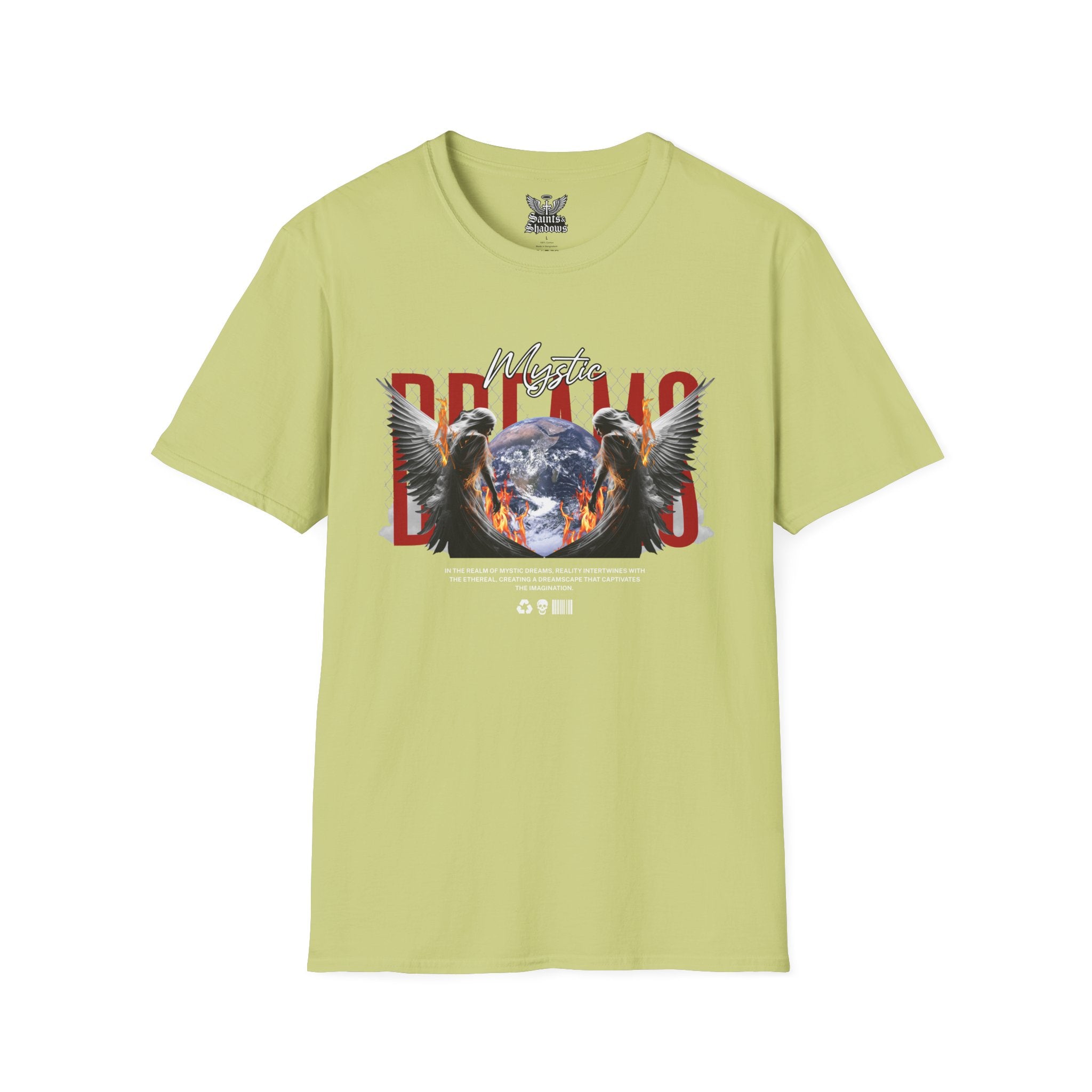 Saints and Shadows - Mystic Wings, Angelic Artwork Unisex Softstyle T-Shirt, Casual Wear