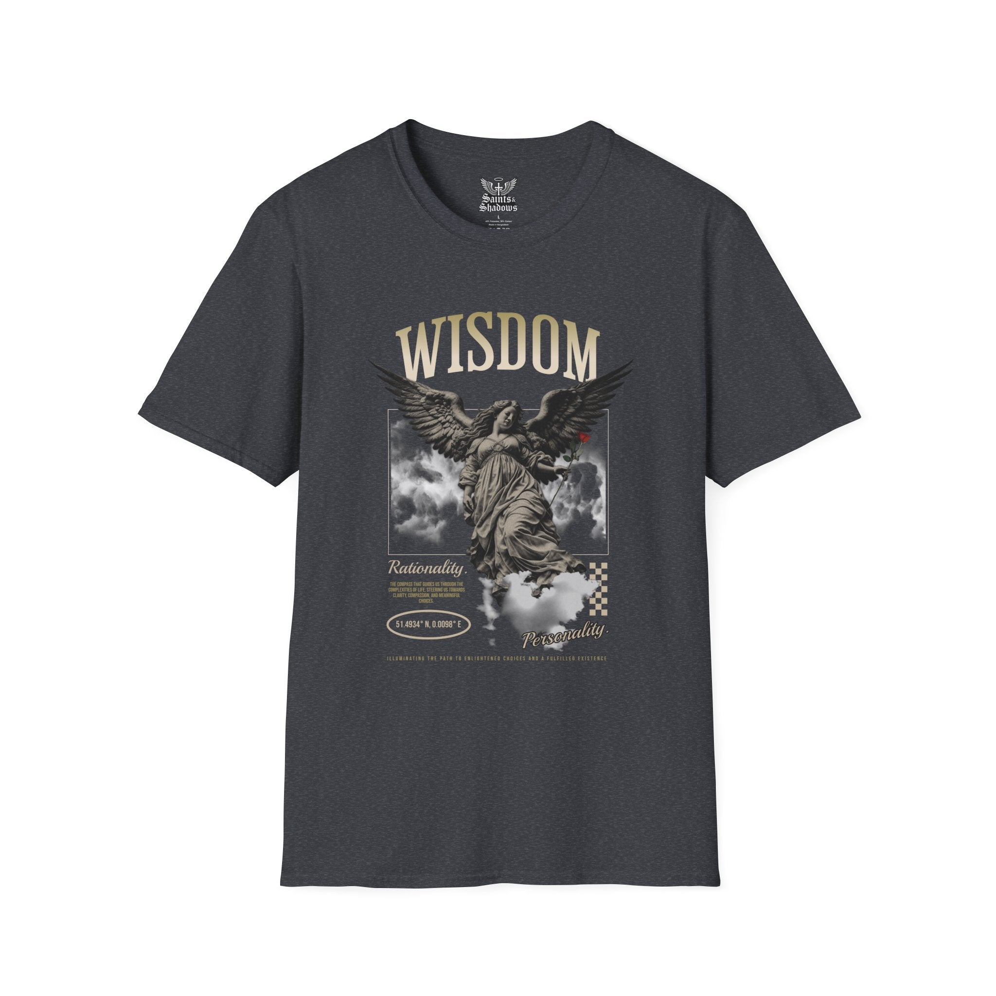 Saints and Shadows - Wisdom, Angelic Artwork Unisex Softstyle T-Shirt, Casual Wear