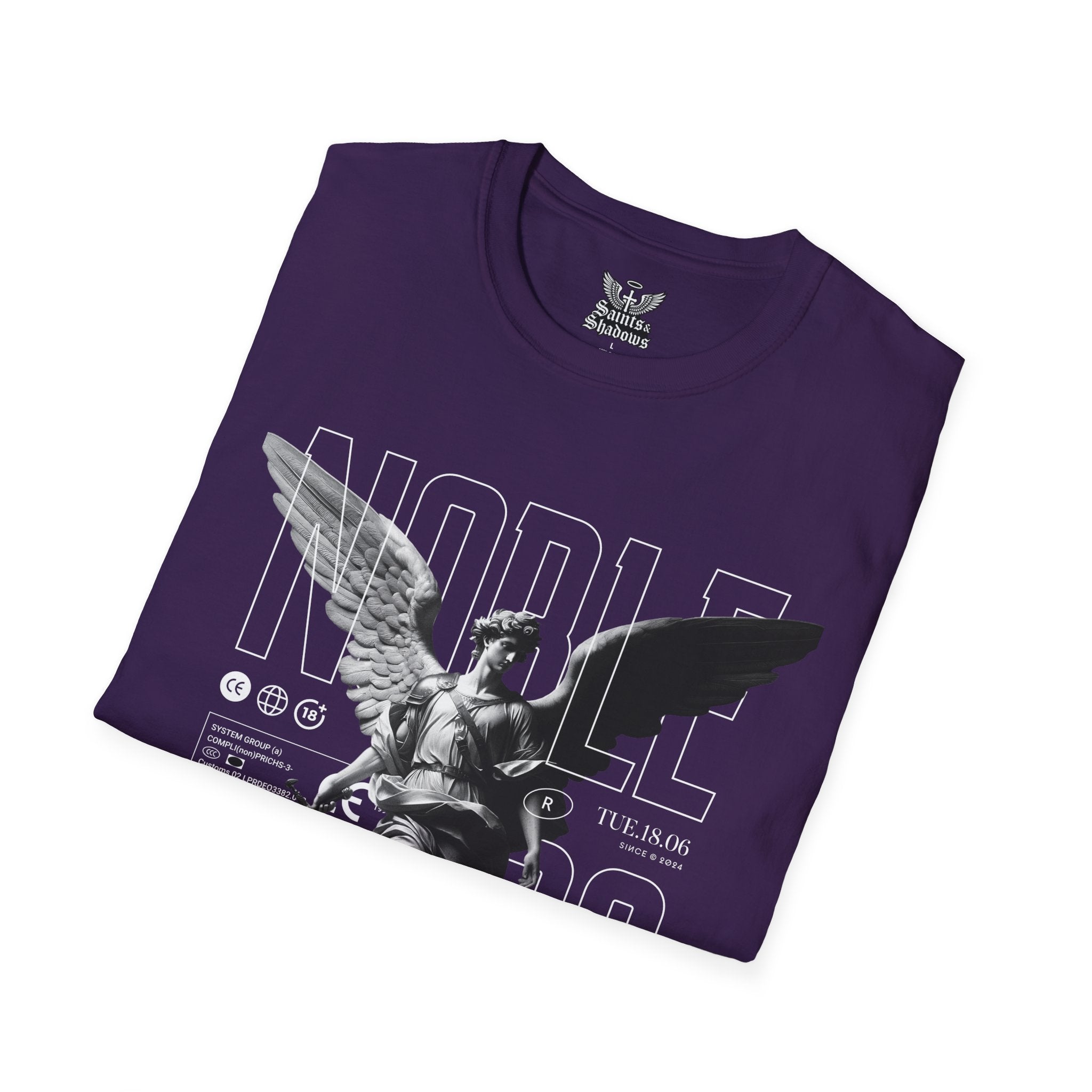 Saints and Shadows - Noble, Angelic Artwork Unisex Softstyle T-Shirt, Casual Wear
