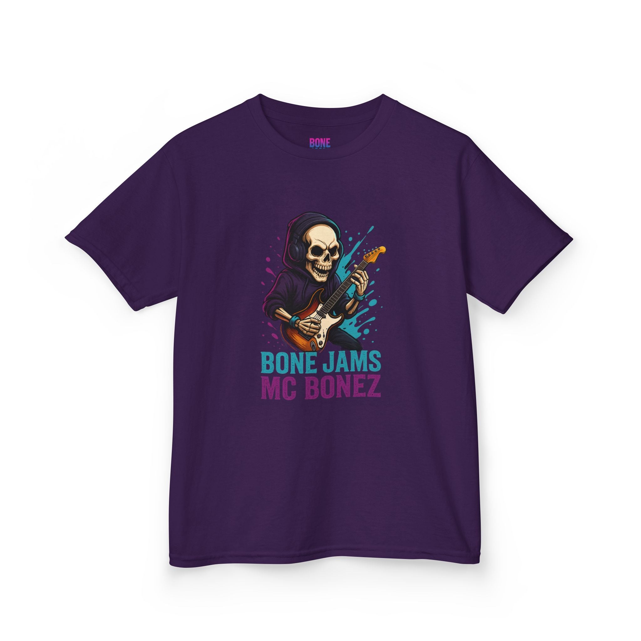 Bone Jams MC Bonez, Kids Tee | Guitar Edition | Cool Graphic Tee, Music Fan Shirt, Unique Gift for Young Musicians