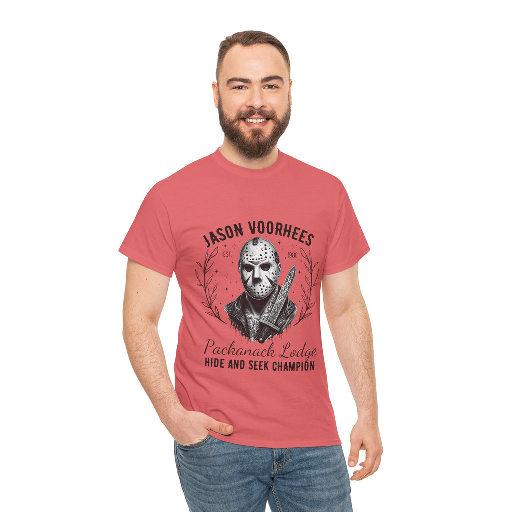Jason Voorhees 'Hide and Seek Champion'  - Horror Graphic Tee, Unisex Cotton Shirt, Halloween Costume, Horror Movie Gift, Spooky T-Shirt, Horror Fan Apparel