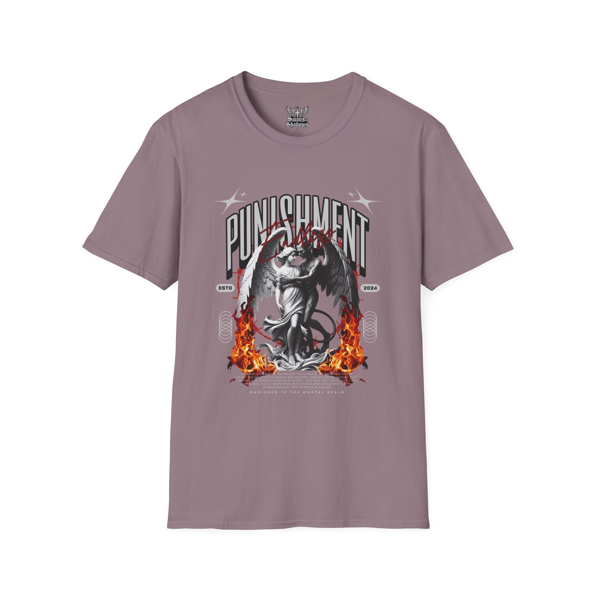 Saints and Shadows - Punishment, Angelic Artwork Unisex Softstyle T-Shirt, Casual Wear