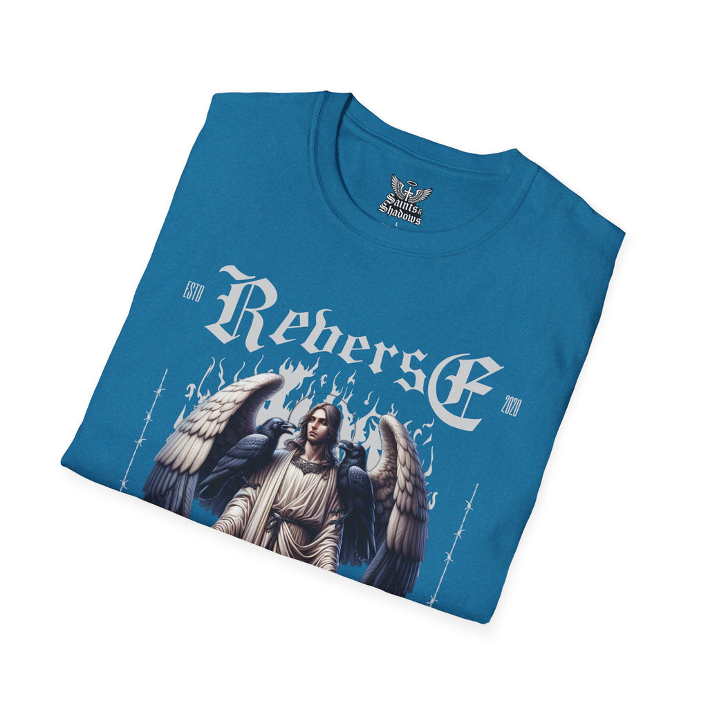 Saints and Shadows - Reverse Centuria, Angelic Artwork Unisex Softstyle T-Shirt, Casual Wear