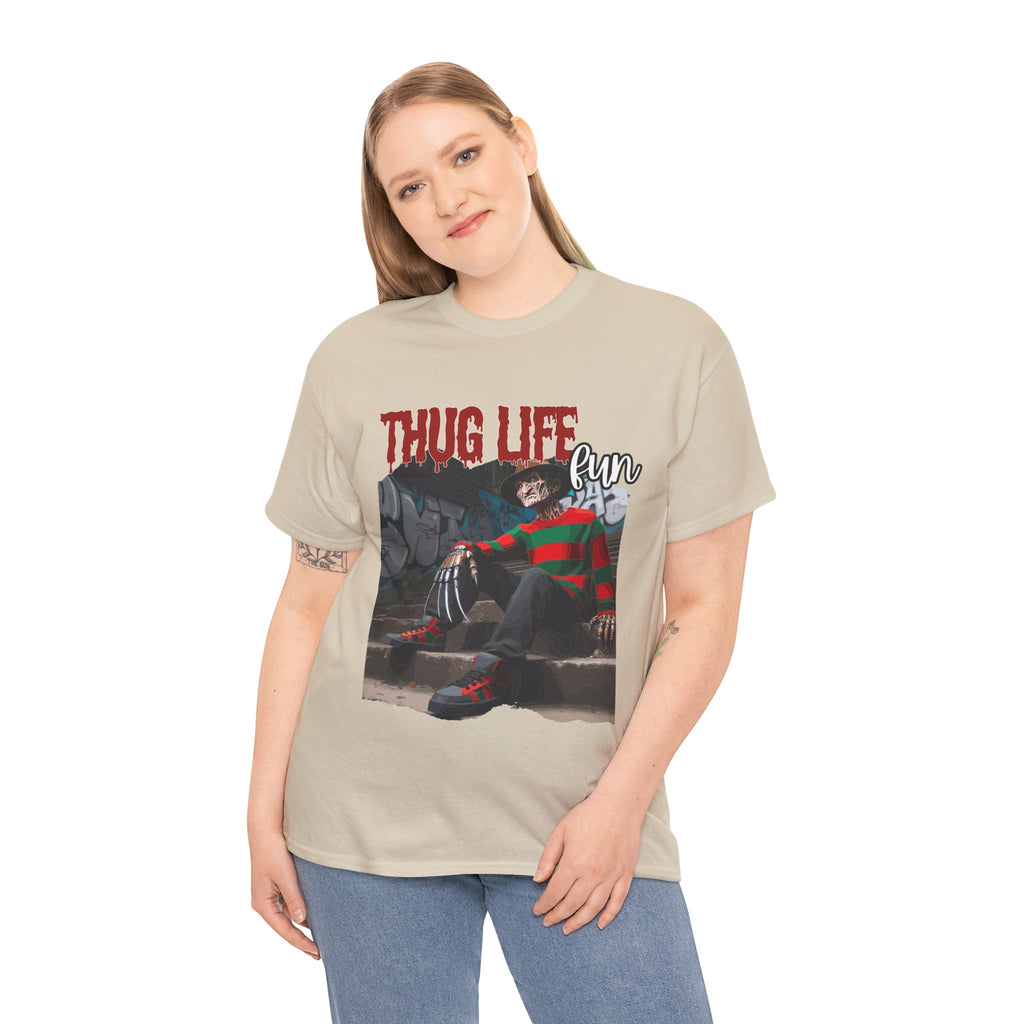 Freddie Kruger, Thug Life Tee - Horror Graphic Tee, Unisex Cotton Shirt, Halloween Costume, Horror Movie Gift