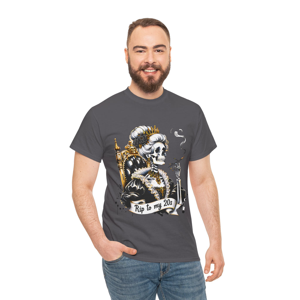 Rip to my 20s Tee, Heavy, Unisex Graphic Shirt, Birthday Gift, Casual Wear, Vintage Style, Floral Design T-shirt