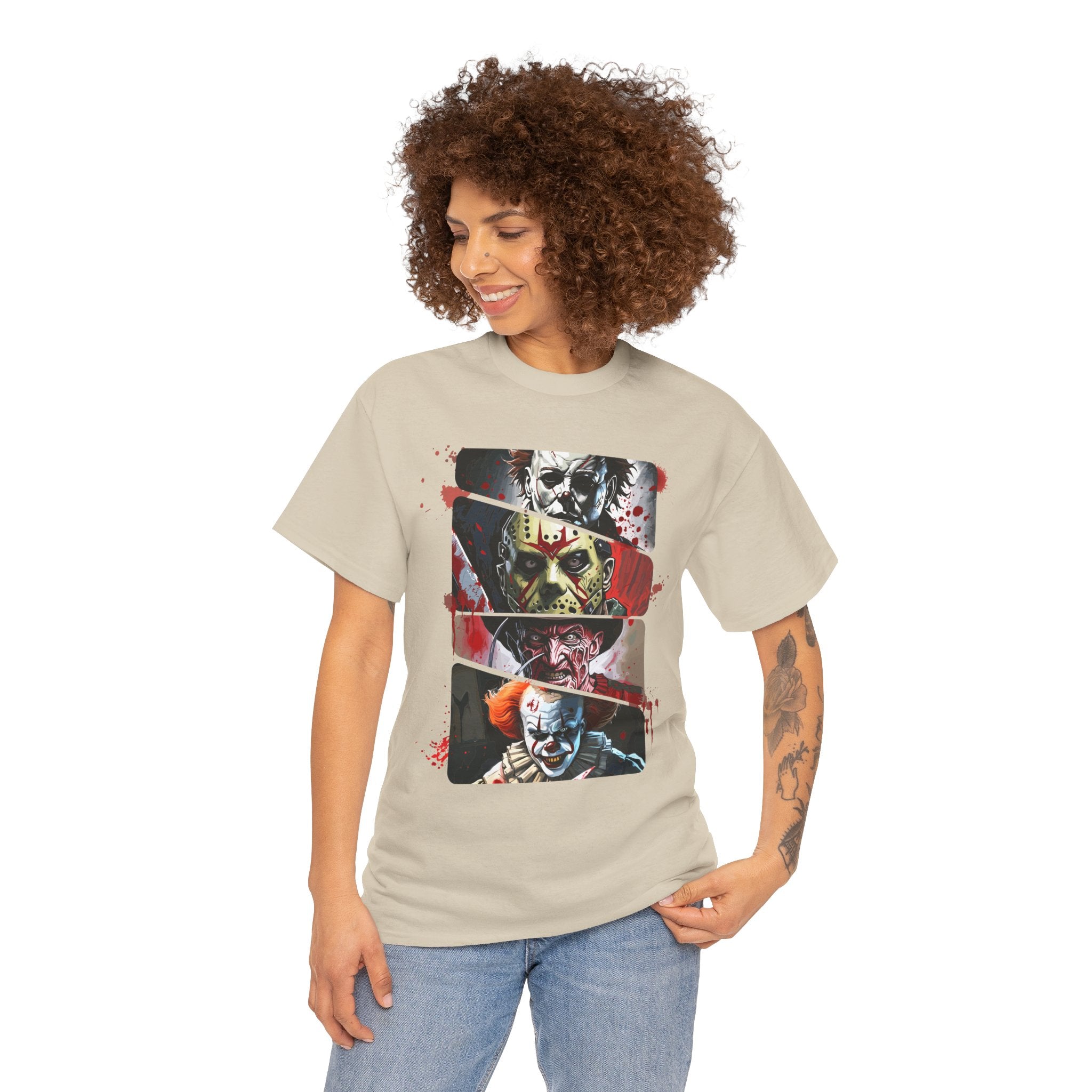 Horror Legends Horror Graphic Tee, Unisex Cotton Shirt, Halloween Costume, Horror Movie Gift, Spooky T-Shirt, Horror Fan Apparel