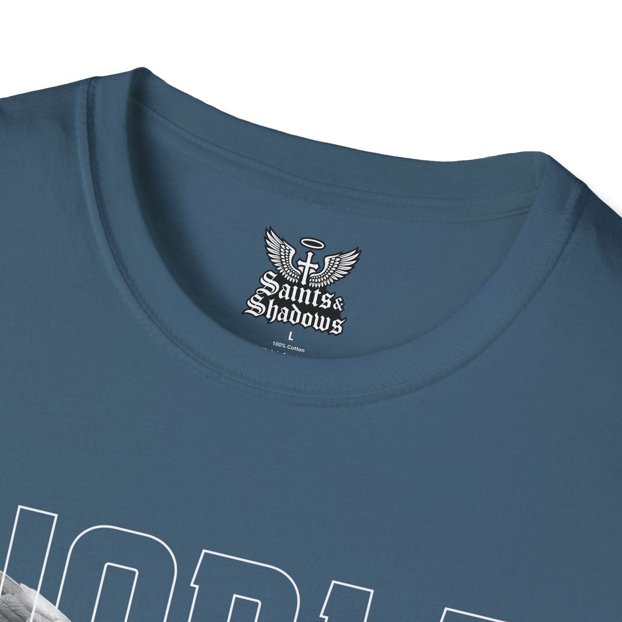 Saints and Shadows - Noble, Angelic Artwork Unisex Softstyle T-Shirt, Casual Wear