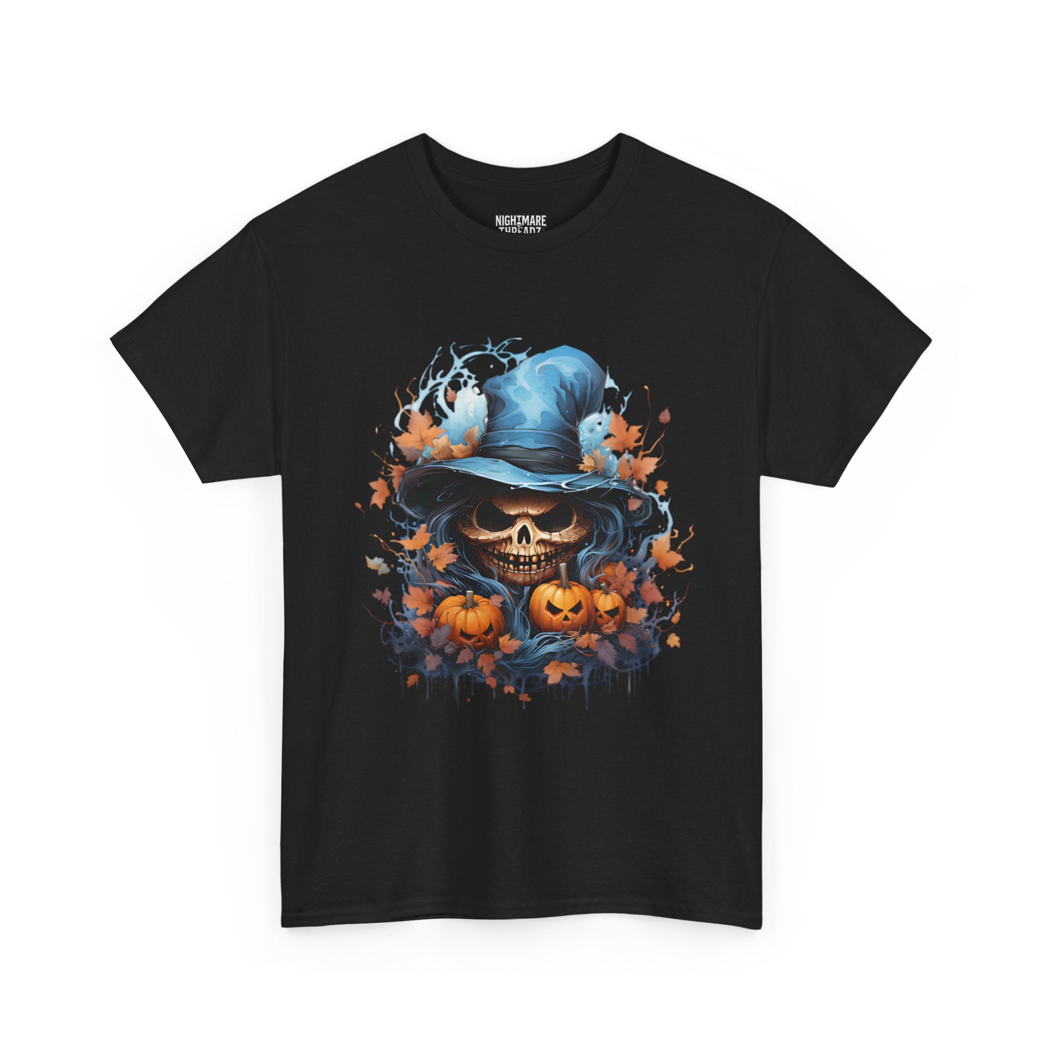 Skull Witch Unhappy Halloween Tee - Halloween Shirt, Spooky Tee, Pumpkin Shirt, Fall Apparel, Costume Top
