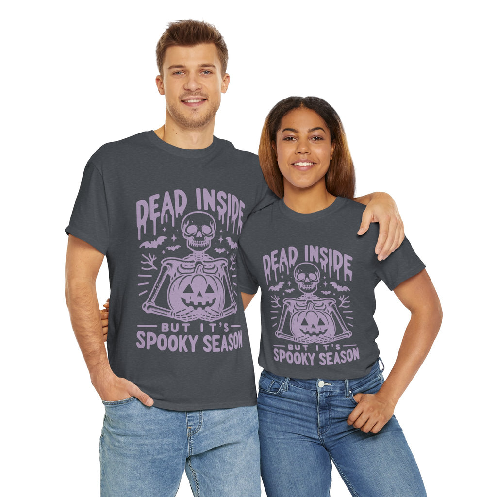 Spooky Season Dead Inside Unisex Tee, Halloween Shirt, Graphic Tee, Fall Apparel, Ghostly Vibes, Comfy Everyday Wear