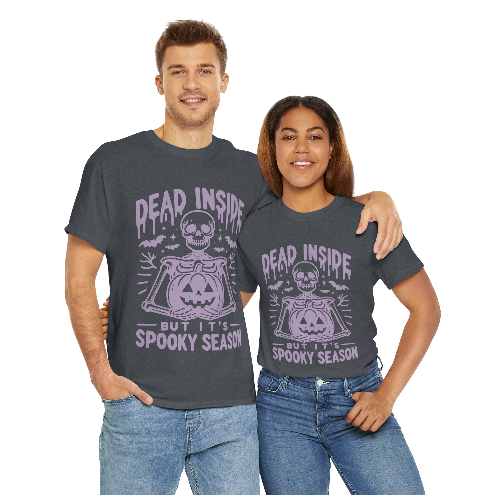 Spooky Season Dead Inside Unisex Tee, Halloween Shirt, Graphic Tee, Fall Apparel, Ghostly Vibes, Comfy Everyday Wear
