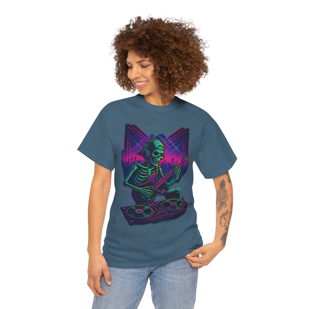 Bone Jams Rockin’ Skeleton, Tee | Loud Enough to Wake the Dead | Unisex Cotton Shirt for Music Lovers, Concerts, Halloween, Gifts