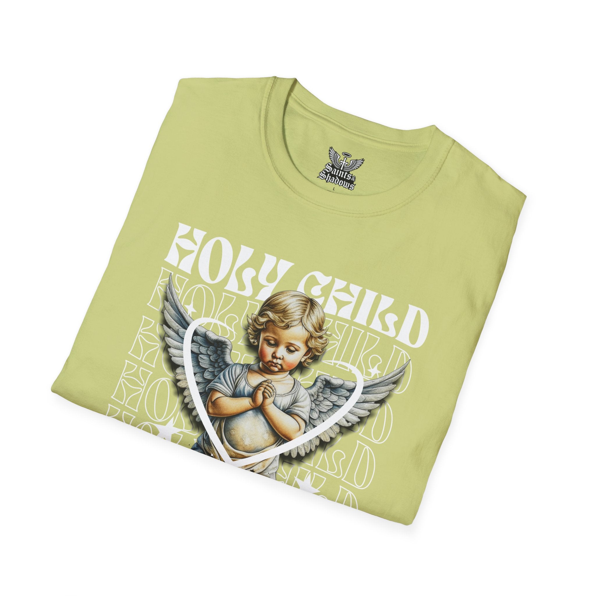 Saints and Shadows - Holy Child, Angelic Artwork Unisex Softstyle T-Shirt, Casual Wear
