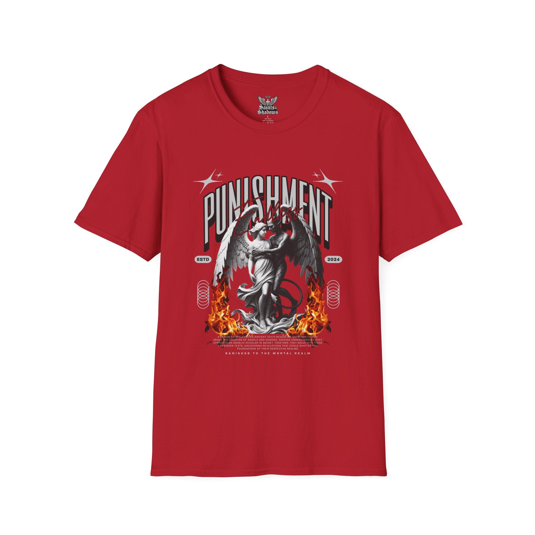Saints and Shadows - Punishment, Angelic Artwork Unisex Softstyle T-Shirt, Casual Wear