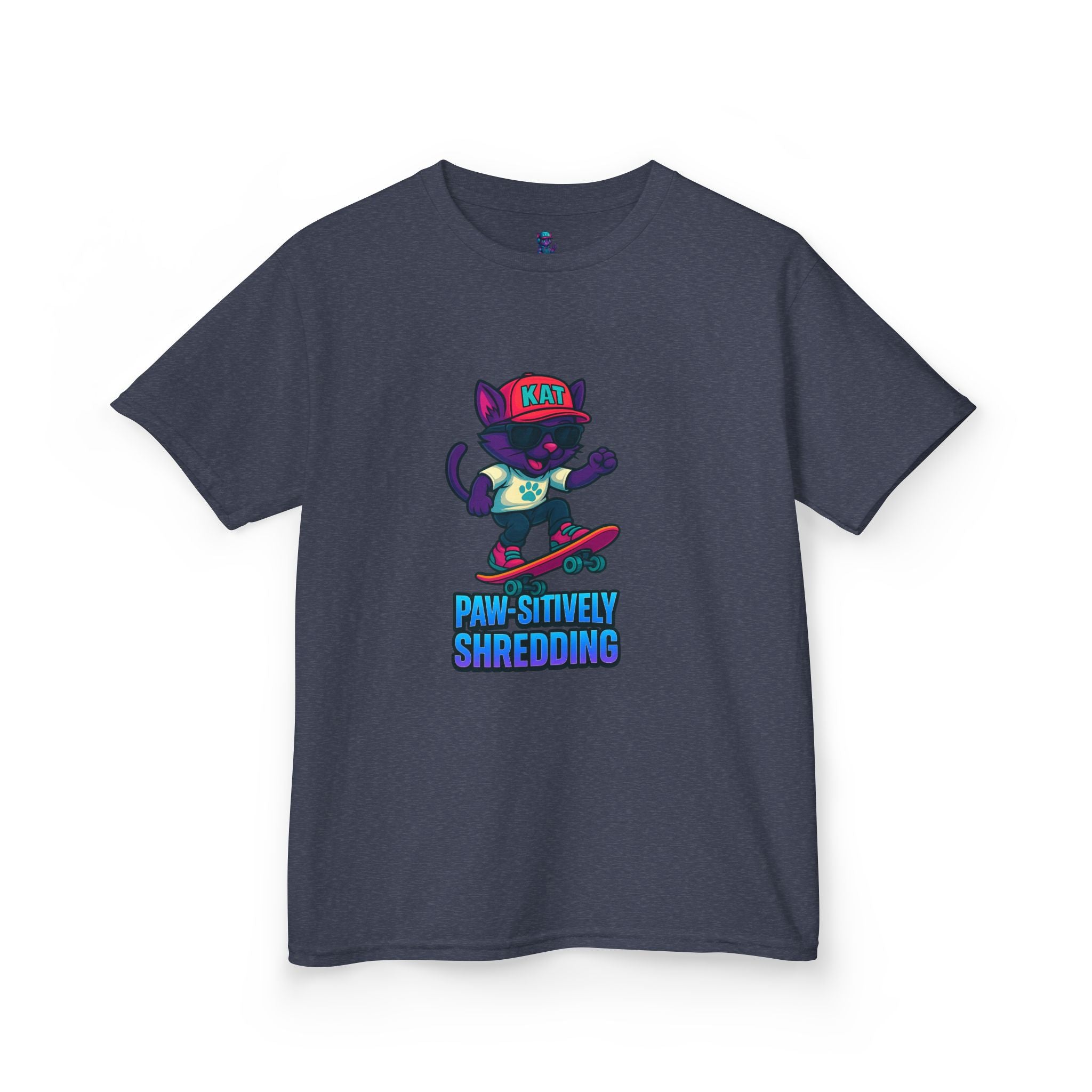 DJ KAT PAWS - Fun Skater Cat Design, Youth Summer T-Shirt, Cool Kids Apparel, Birthday Gift, Trendy Casual Wear
