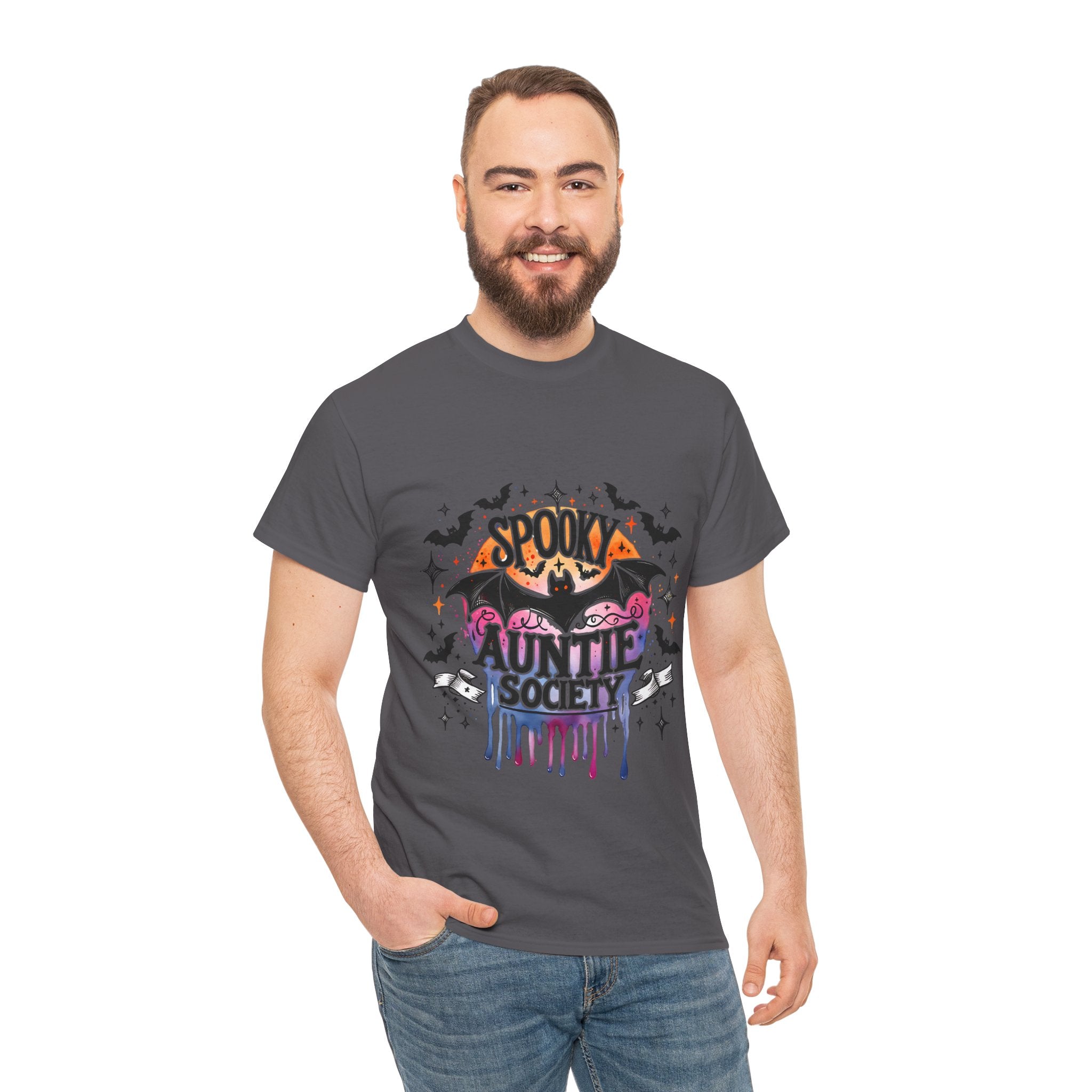 Spooky Auntie Society Tee, Ghost Lovers T-Shirt, Halloween Costume Shirt, Unisex Graphic Tee, Fun Family Gathering Apparel