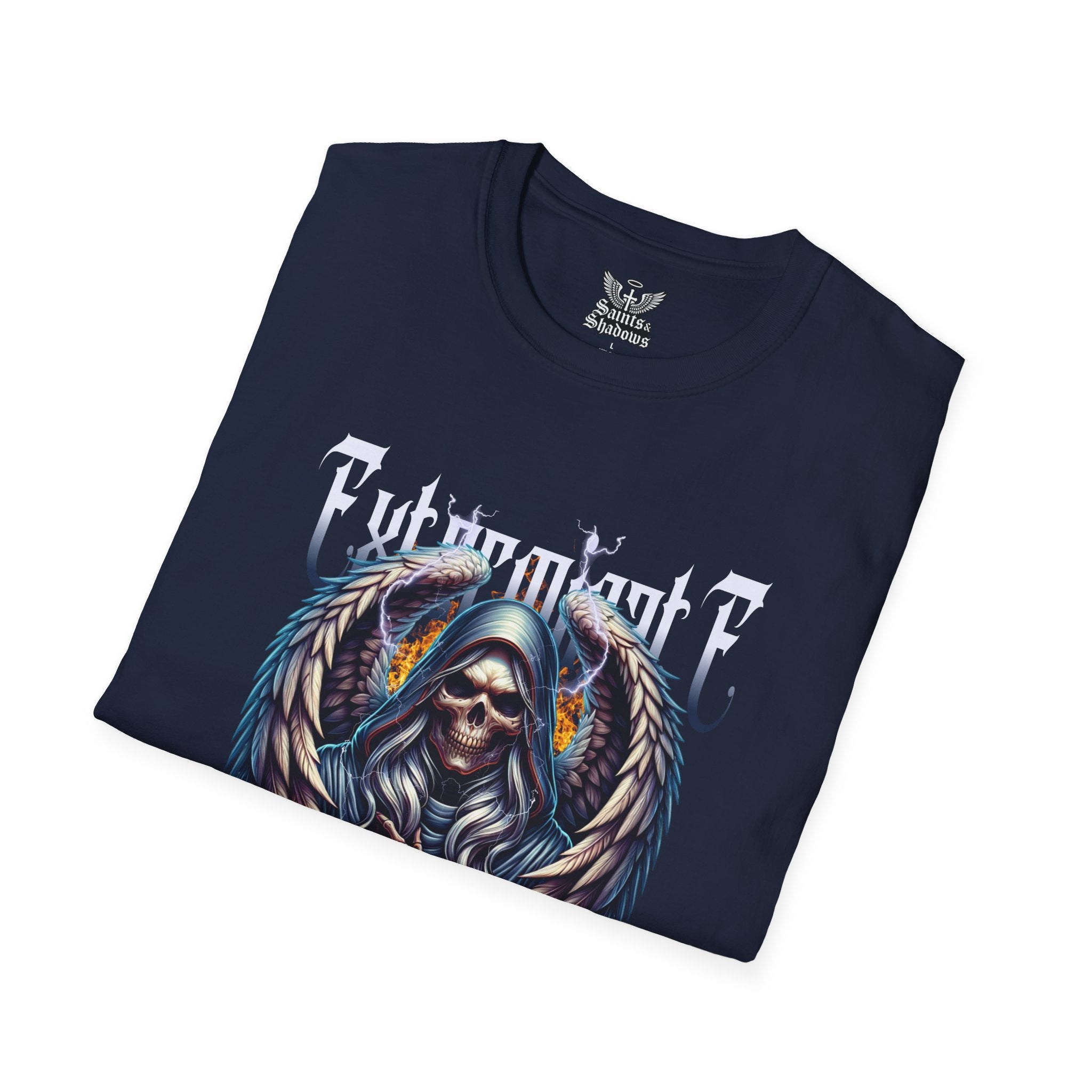 Saints and Shadows - Exterminate, Angelic Artwork Unisex Softstyle T-Shirt, Casual Wear