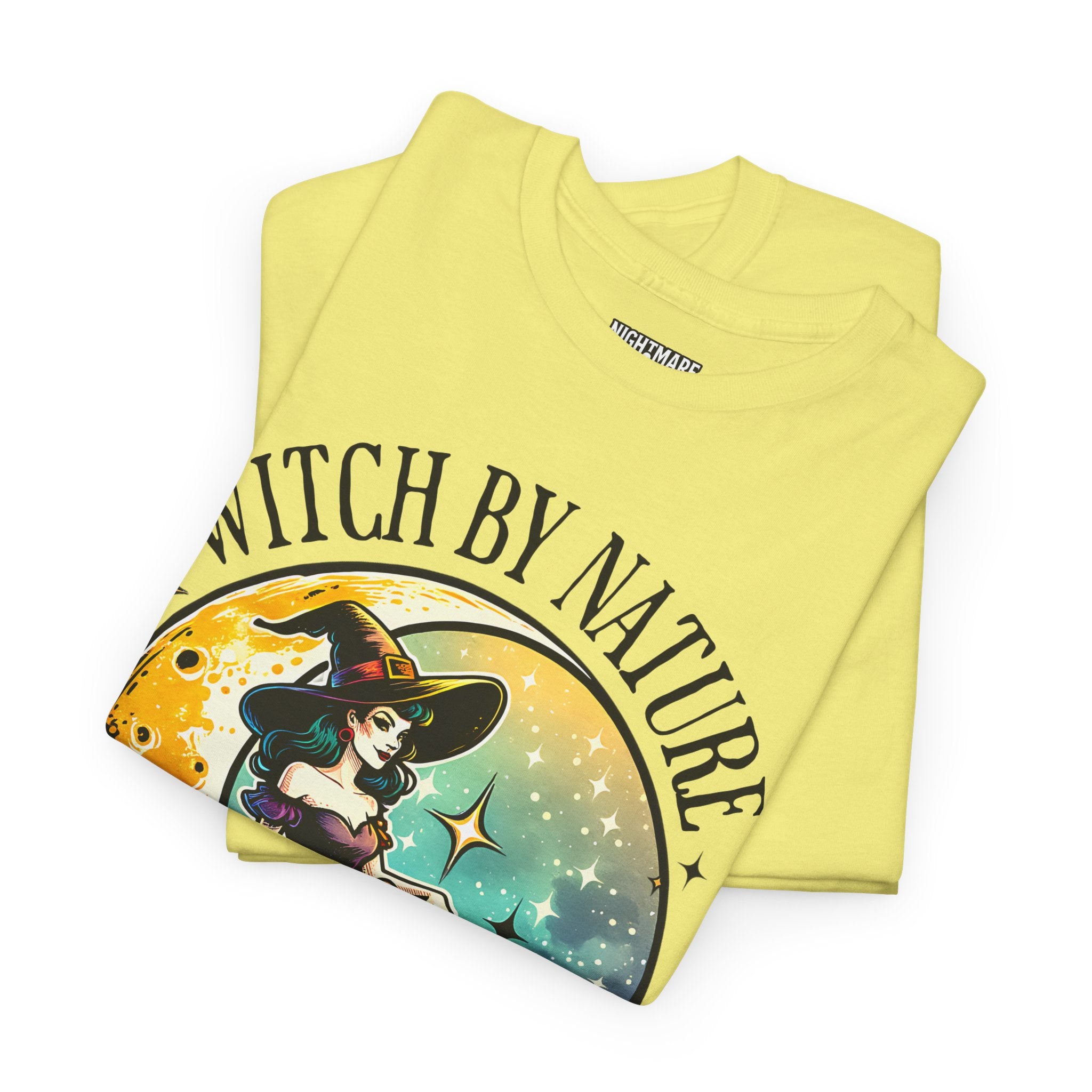 Witchy Cotton Tee - "Witch by Nature, Bitch by Choice" | Unisex Tee for Spooky Season, Boho Fashion, Festival Wear, Gift for Witches