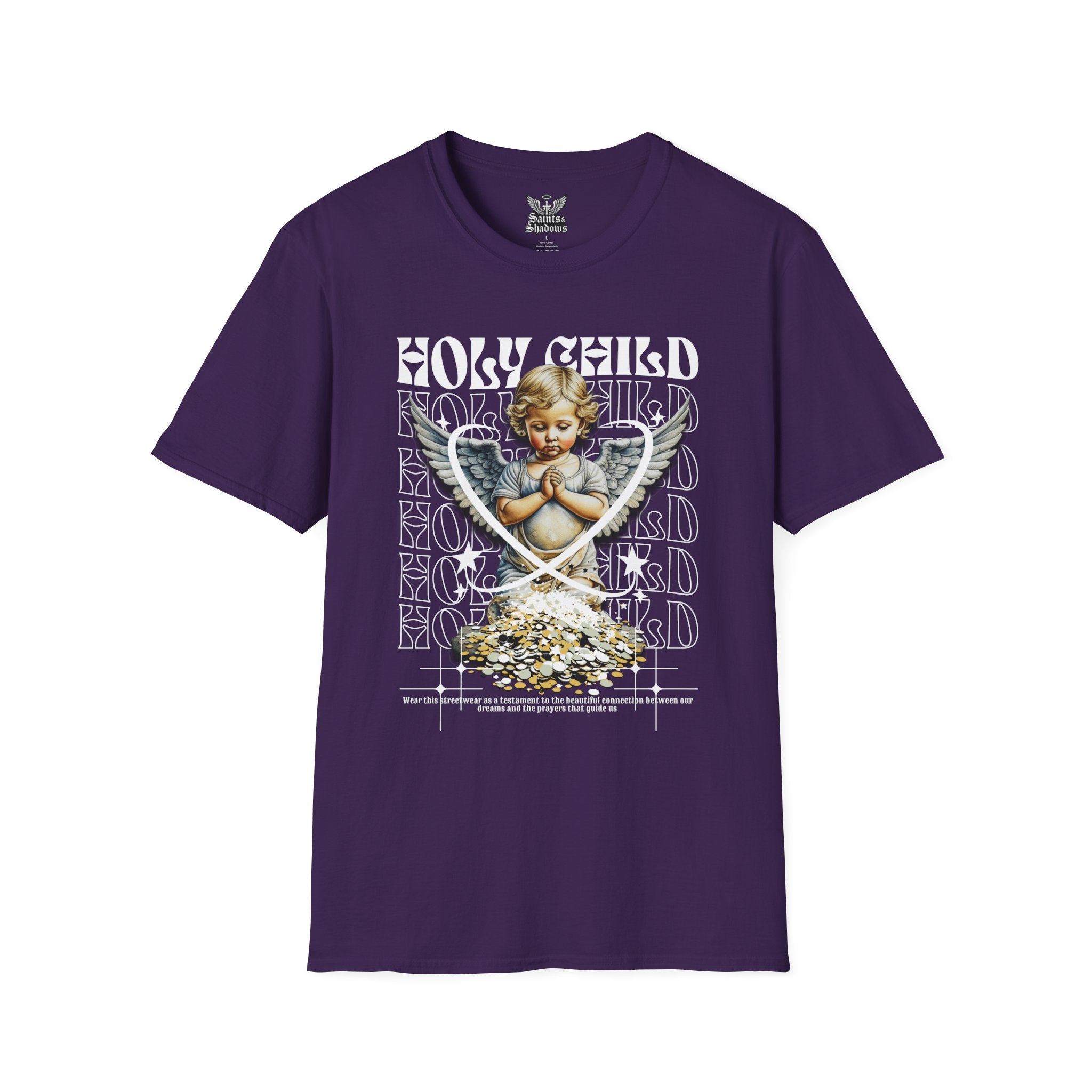 Saints and Shadows - Holy Child, Angelic Artwork Unisex Softstyle T-Shirt, Casual Wear