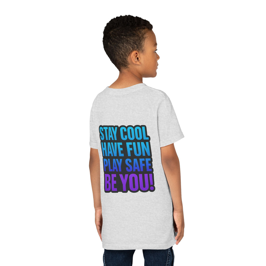 DJ KAT PAWS Paw-sitively Shredding, Skateboarding Youth Tee | Fun Summer Shirt, Motivational Kids T-Shirt, Birthday Gift for Boys & Girls