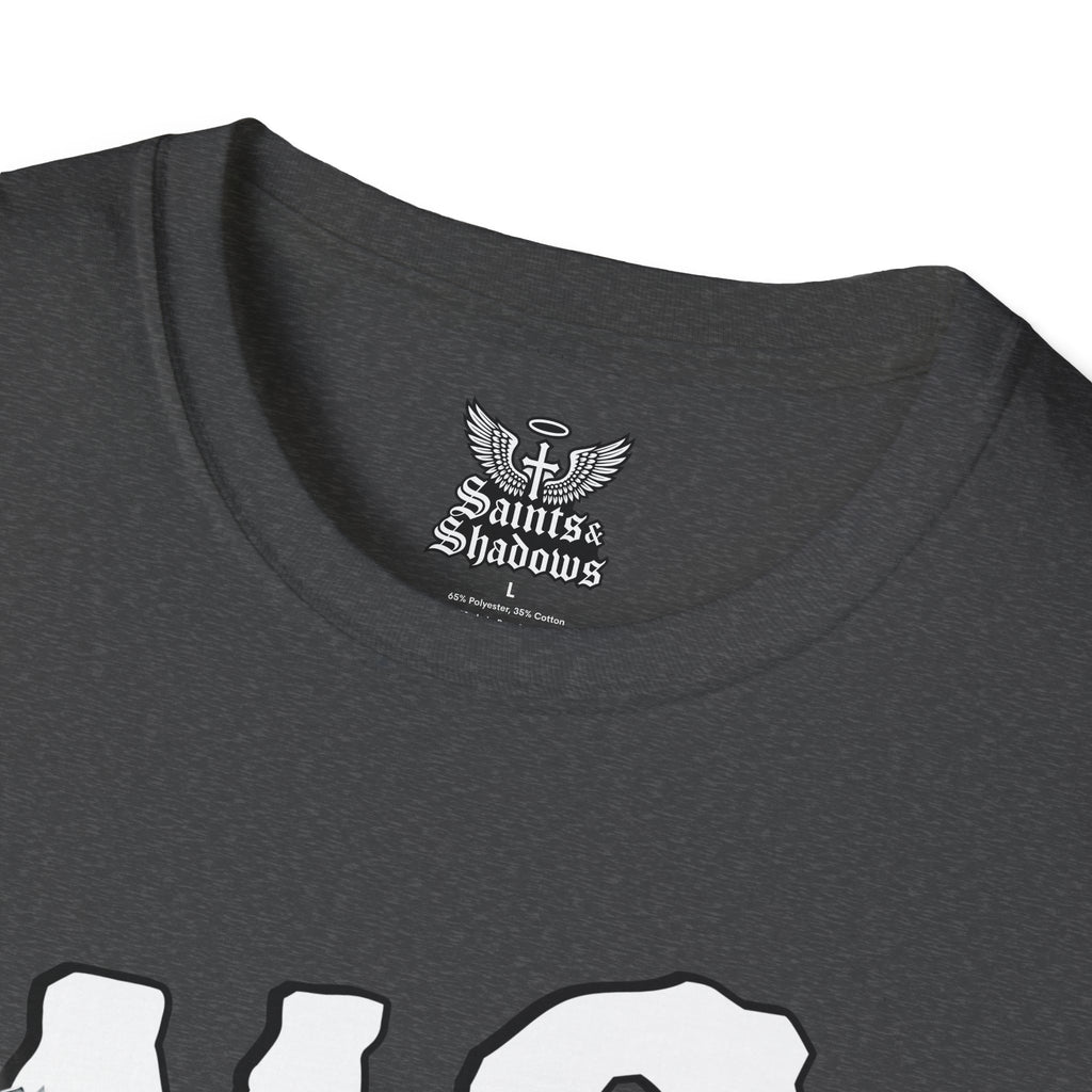 Saints and Shadows - No Exodus, Angelic Artwork Unisex Softstyle T-Shirt, Casual Wear