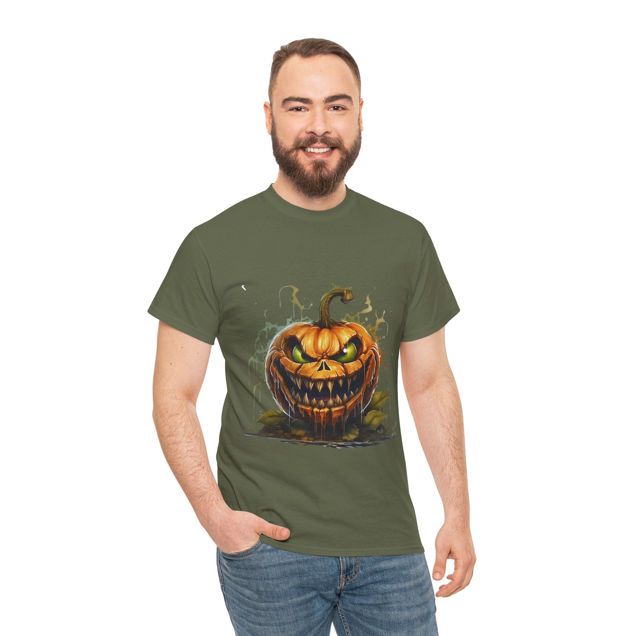 Spooky Pumpkin, Horror Graphic Tee, Unisex Cotton Shirt, Halloween Costume, Horror Movie Gift, Spooky T-Shirt, Horror Fan Apparel