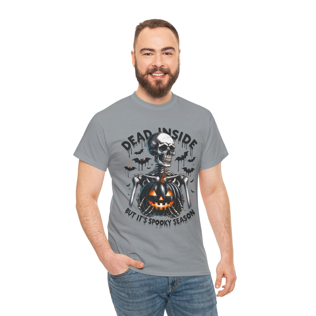 Dead Inside, Spooky Season Tee, Unisex Heavy Cotton T-Shirt, Halloween Shirt, Fun Casual Wear, Graphic Tee, Gift for Halloween Lovers