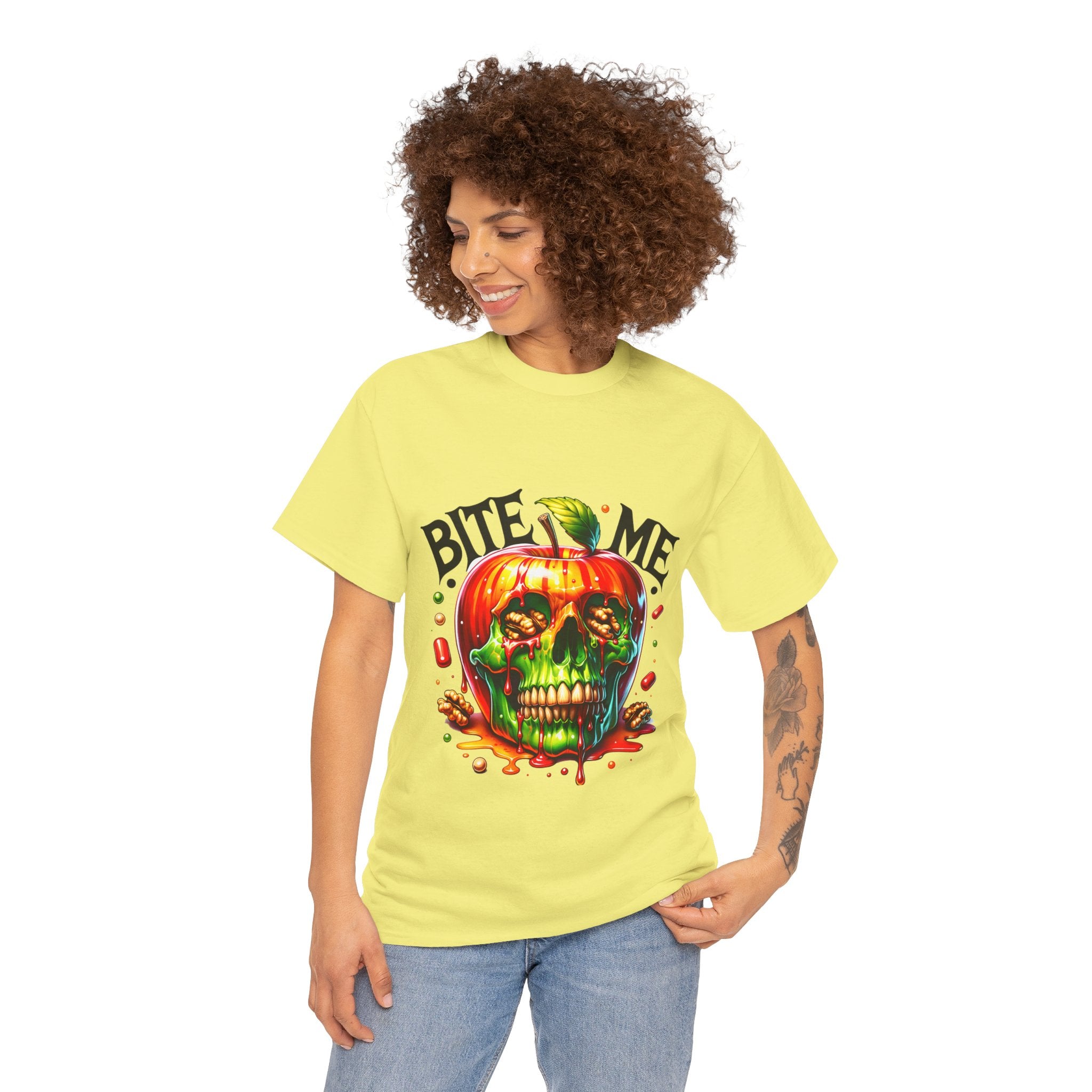Bite Me Skull T-Shirt, Fun Graphic Tee, Halloween Costume Top, Trendy Casual Wear, Unique Gift Idea for Friends