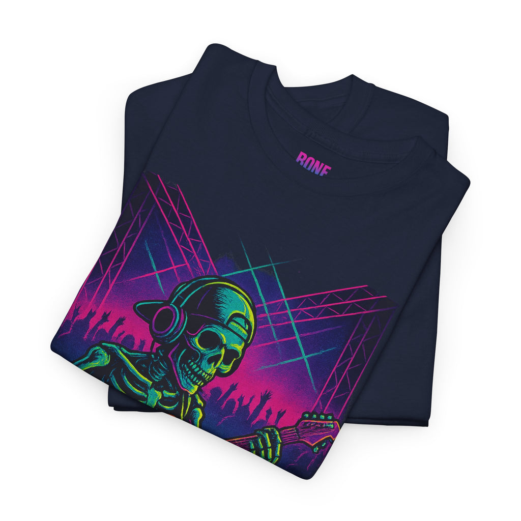 Bone Jams Rockin’ Skeleton, Tee | Loud Enough to Wake the Dead | Unisex Cotton Shirt for Music Lovers, Concerts, Halloween, Gifts
