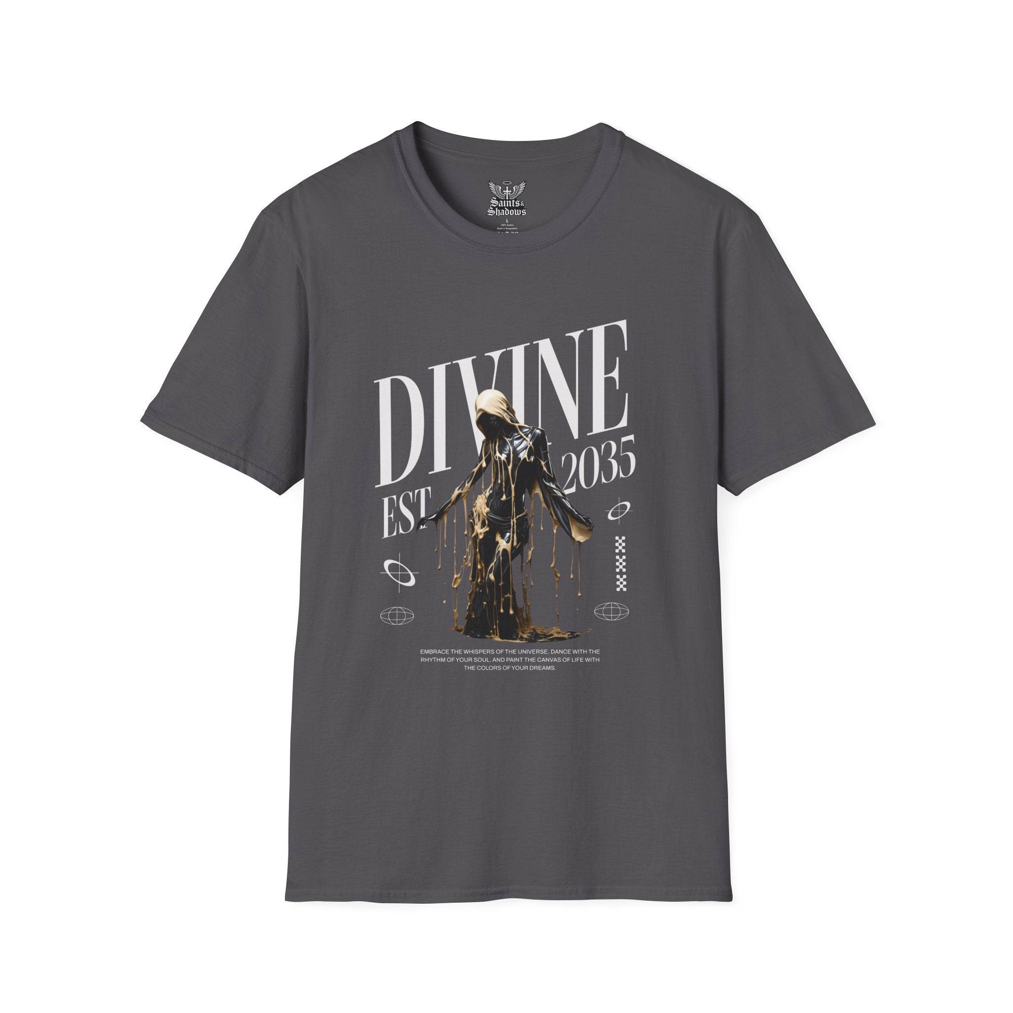 Saints and Shadows - Divine, Angelic Artwork Unisex Softstyle T-Shirt, Casual Wear