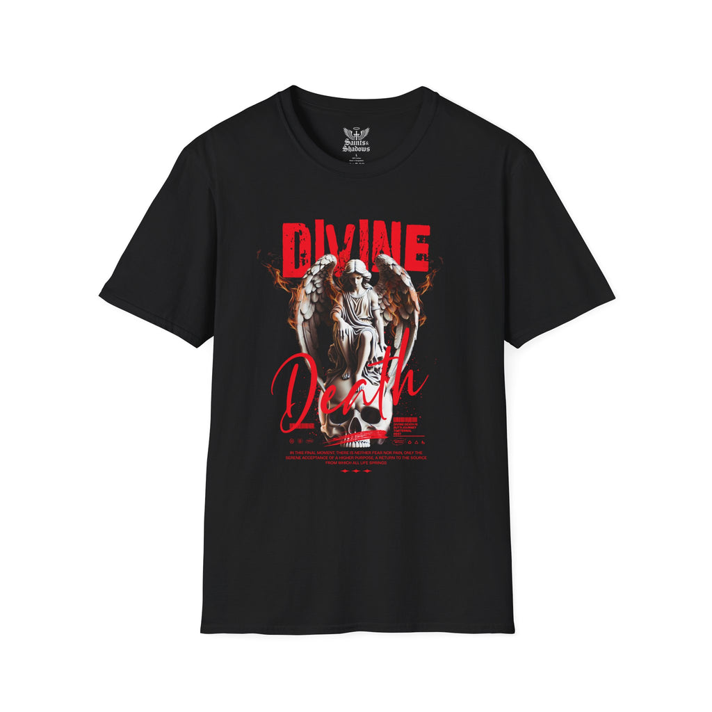 Saints and Shadows - Divine Death, Angelic Artwork Unisex Softstyle T-Shirt, Casual Wear