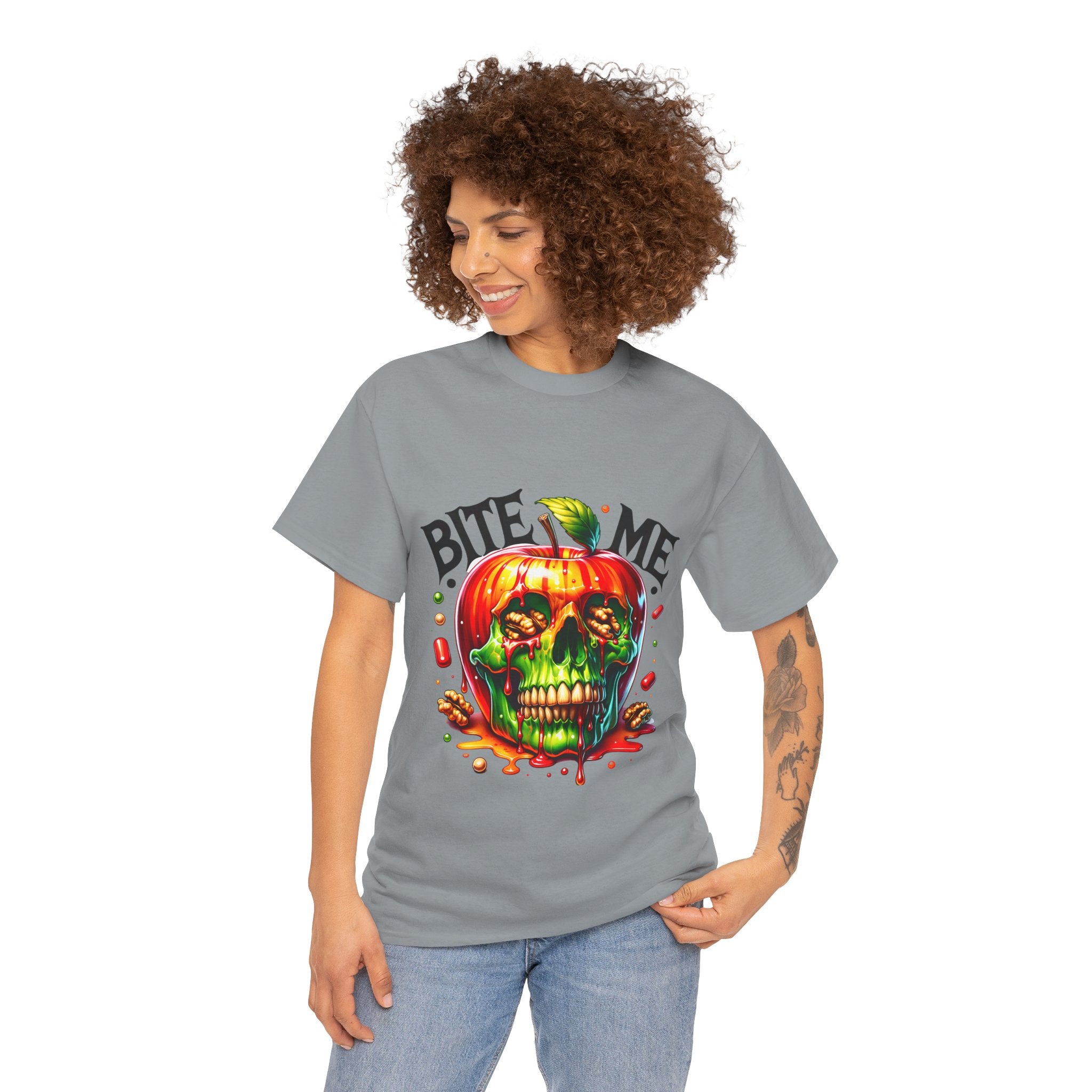 Bite Me Skull T-Shirt, Fun Graphic Tee, Halloween Costume Top, Trendy Casual Wear, Unique Gift Idea for Friends