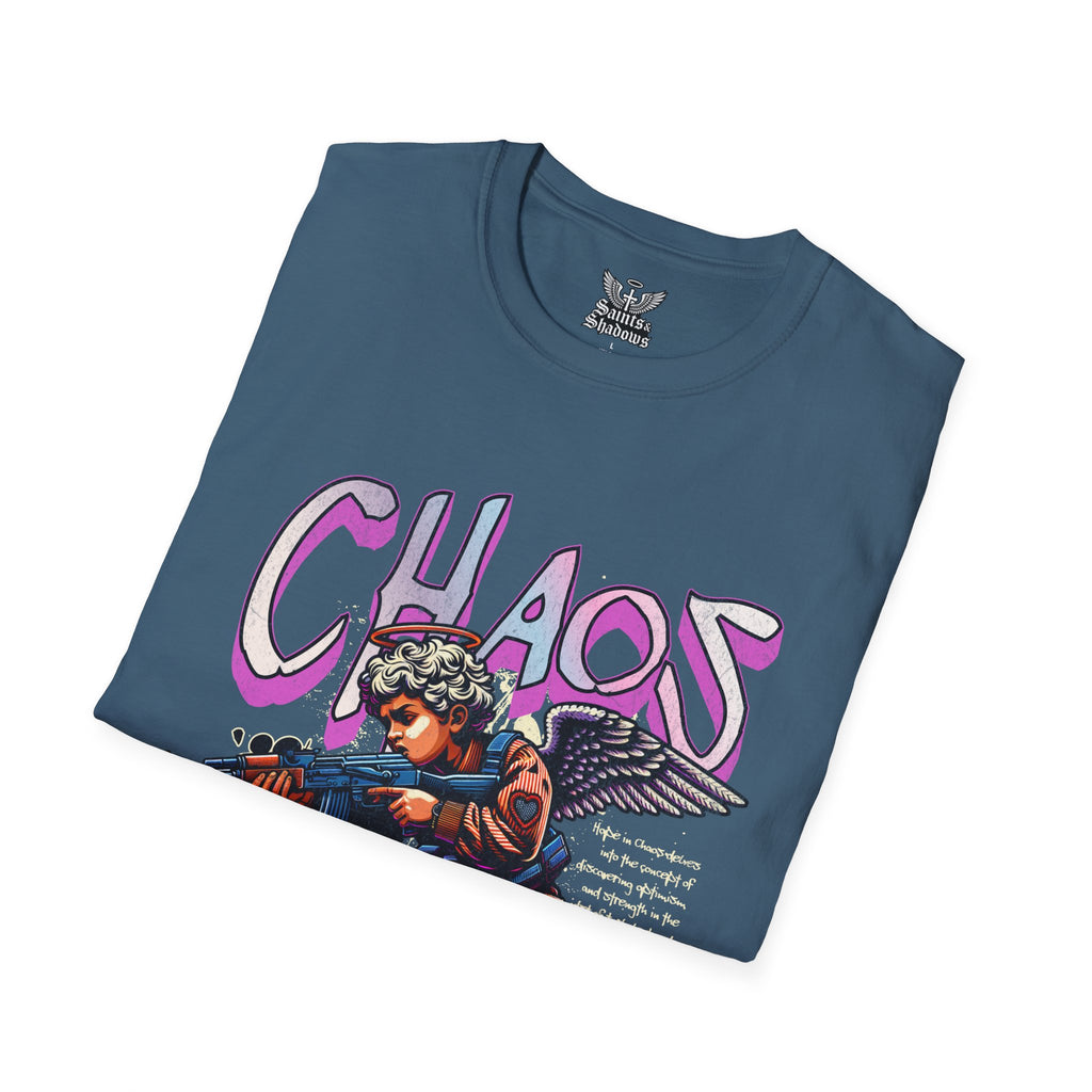 Saints and Shadows - Chaos, Angelic Artwork Unisex Softstyle T-Shirt, Casual Wear