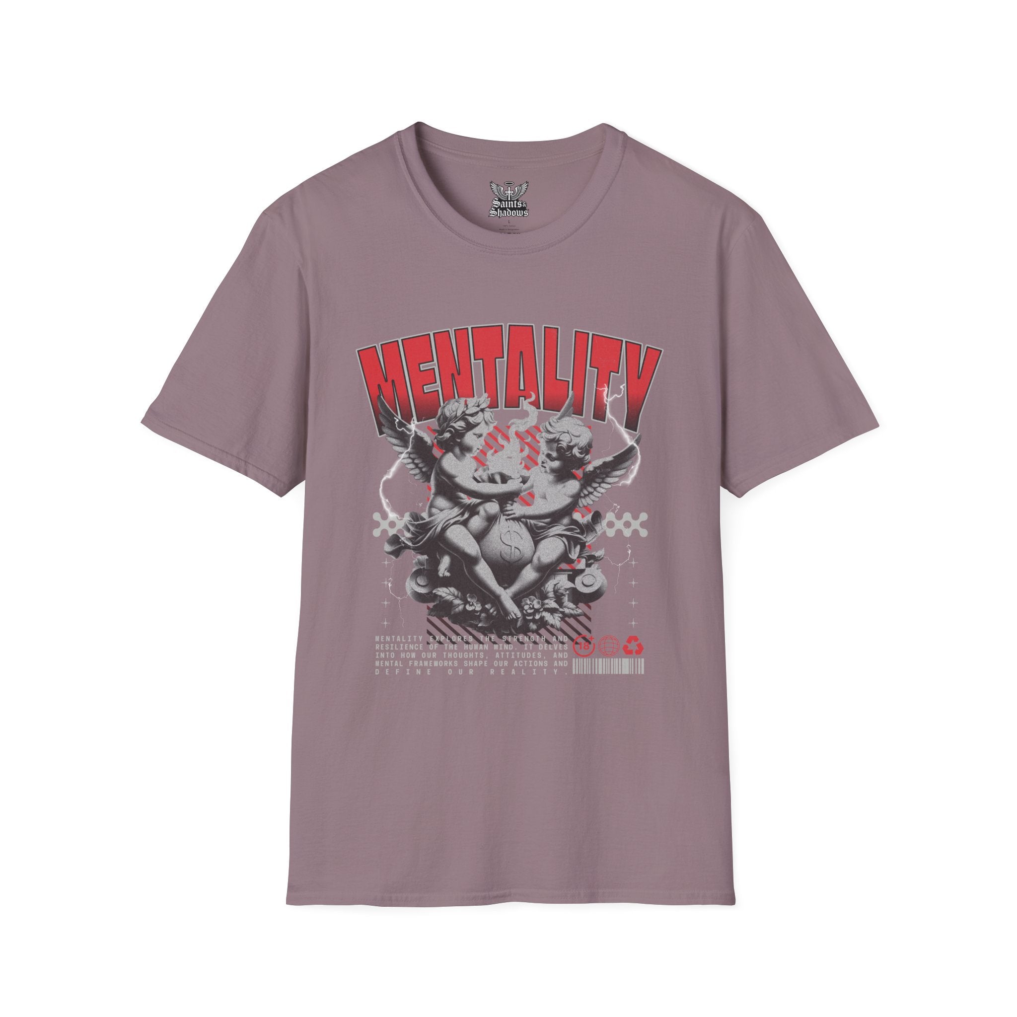 Saints and Shadows - Mentaility, Angelic Artwork Unisex Softstyle T-Shirt, Casual Wear