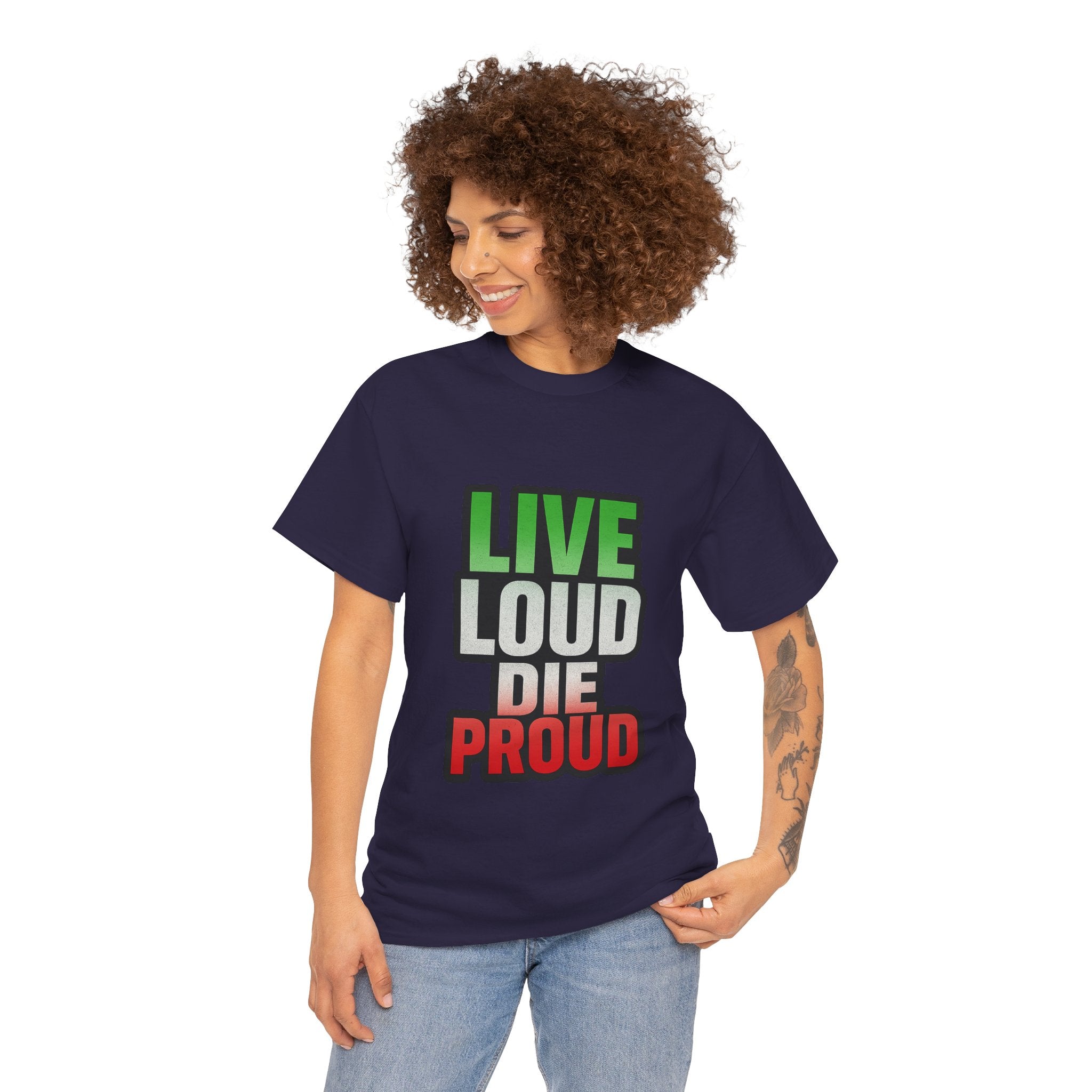 Live Loud Die Proud Italian Flag Tee