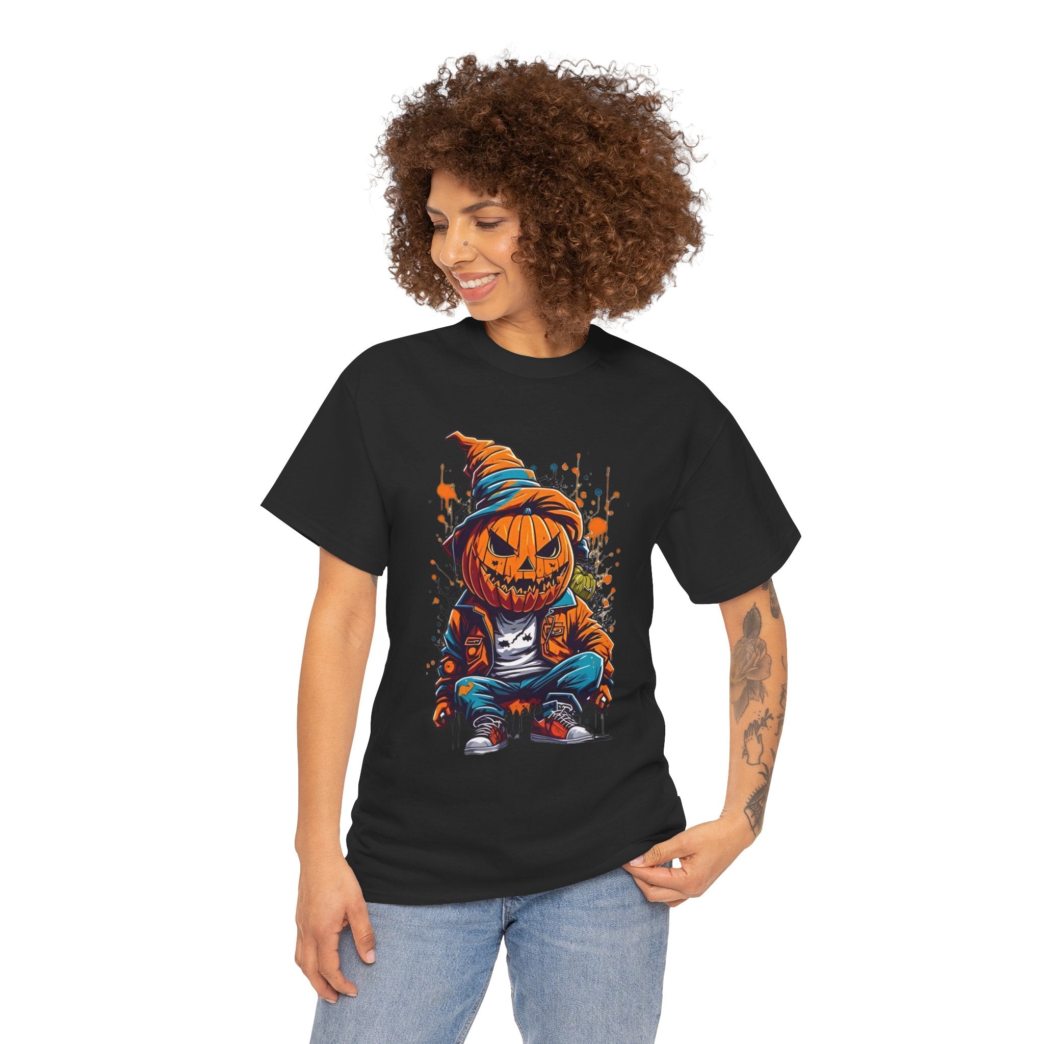 Scary Pumpkin, Horror Graphic Tee, Unisex Cotton Shirt, Halloween Costume, Horror Movie Gift, Spooky T-Shirt, Horror Fan Apparel