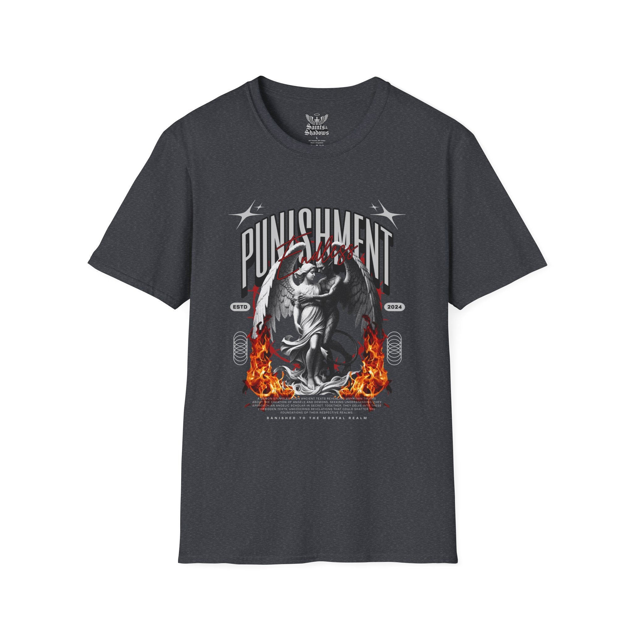 Saints and Shadows - Punishment, Angelic Artwork Unisex Softstyle T-Shirt, Casual Wear
