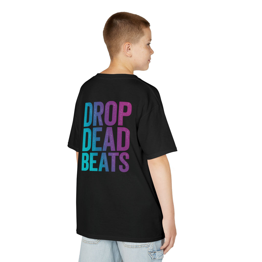Bone Jams MC Bonez Kids Tee | Drummer Edition | Halloween Costume, Birthday Gift & Drop Dead Beats Apparel
