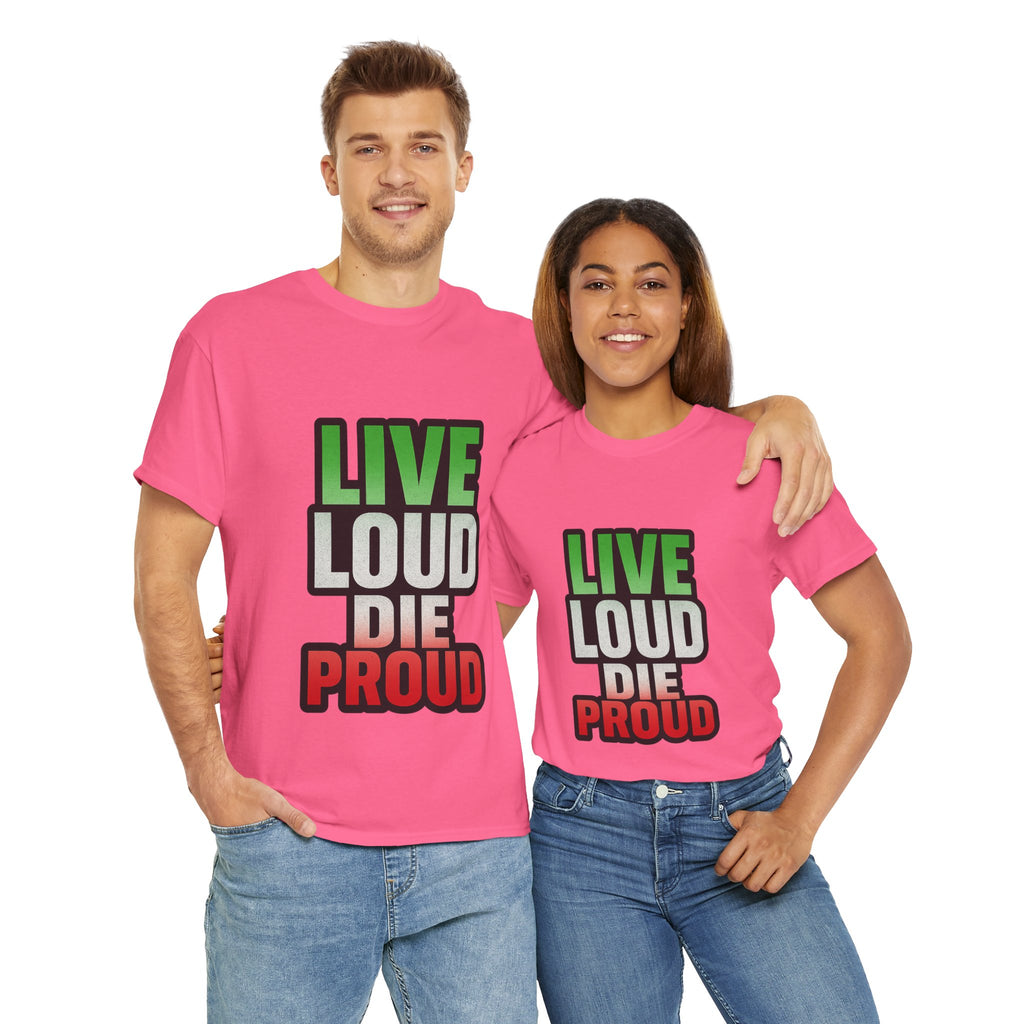 Live Loud Die Proud Italian Flag Tee