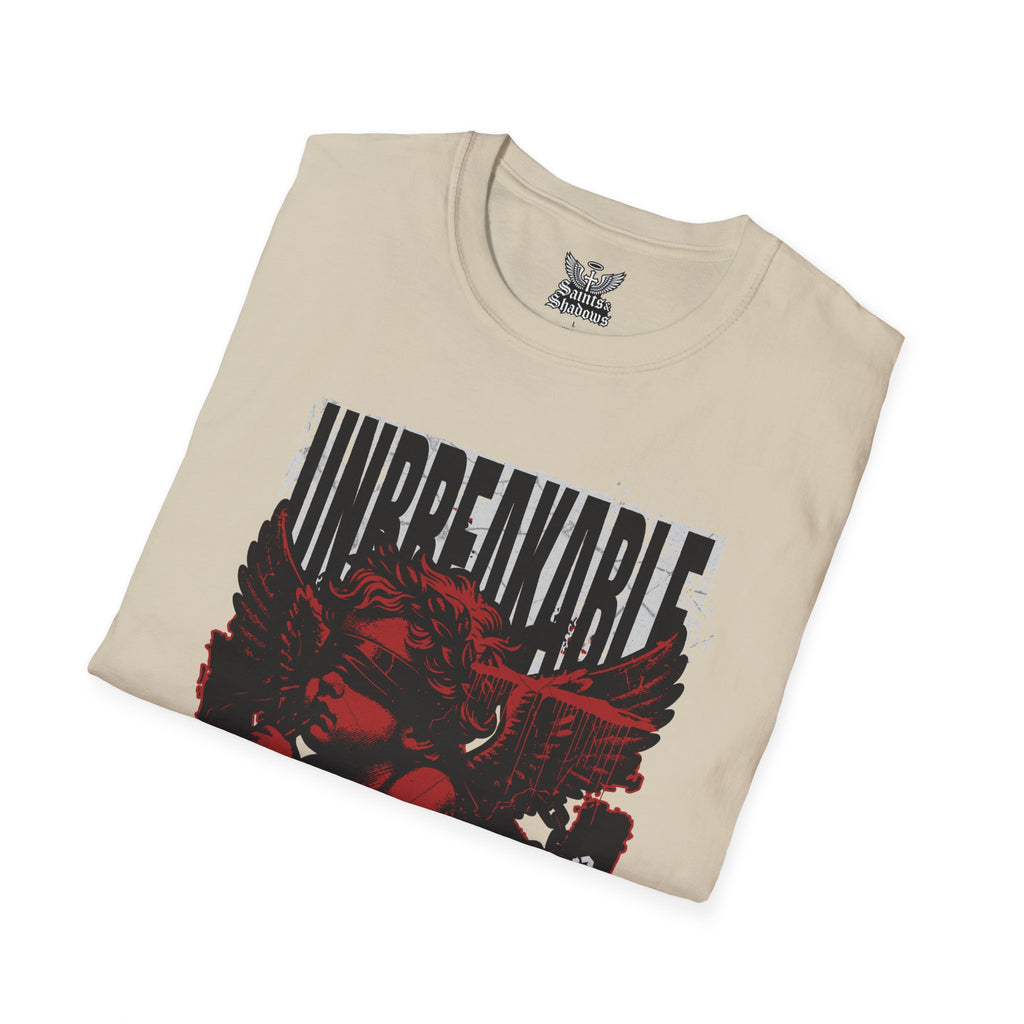 Saints and Shadows - Unbreakabe Strength, Angelic Artwork Unisex Softstyle T-Shirt, Casual Wear