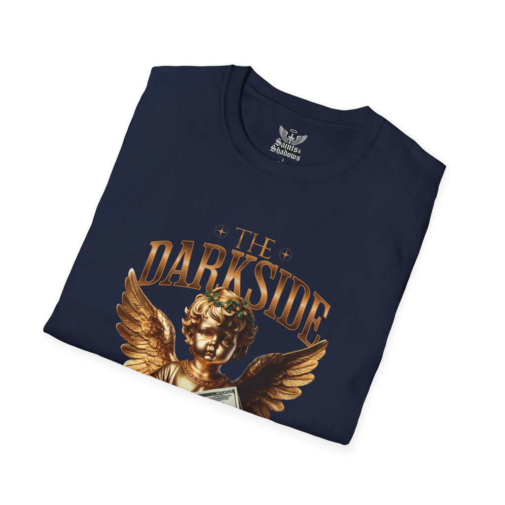 Saints and Shadows - The Darkside of Money, Angelic Artwork Unisex Softstyle T-Shirt, Casual Wear
