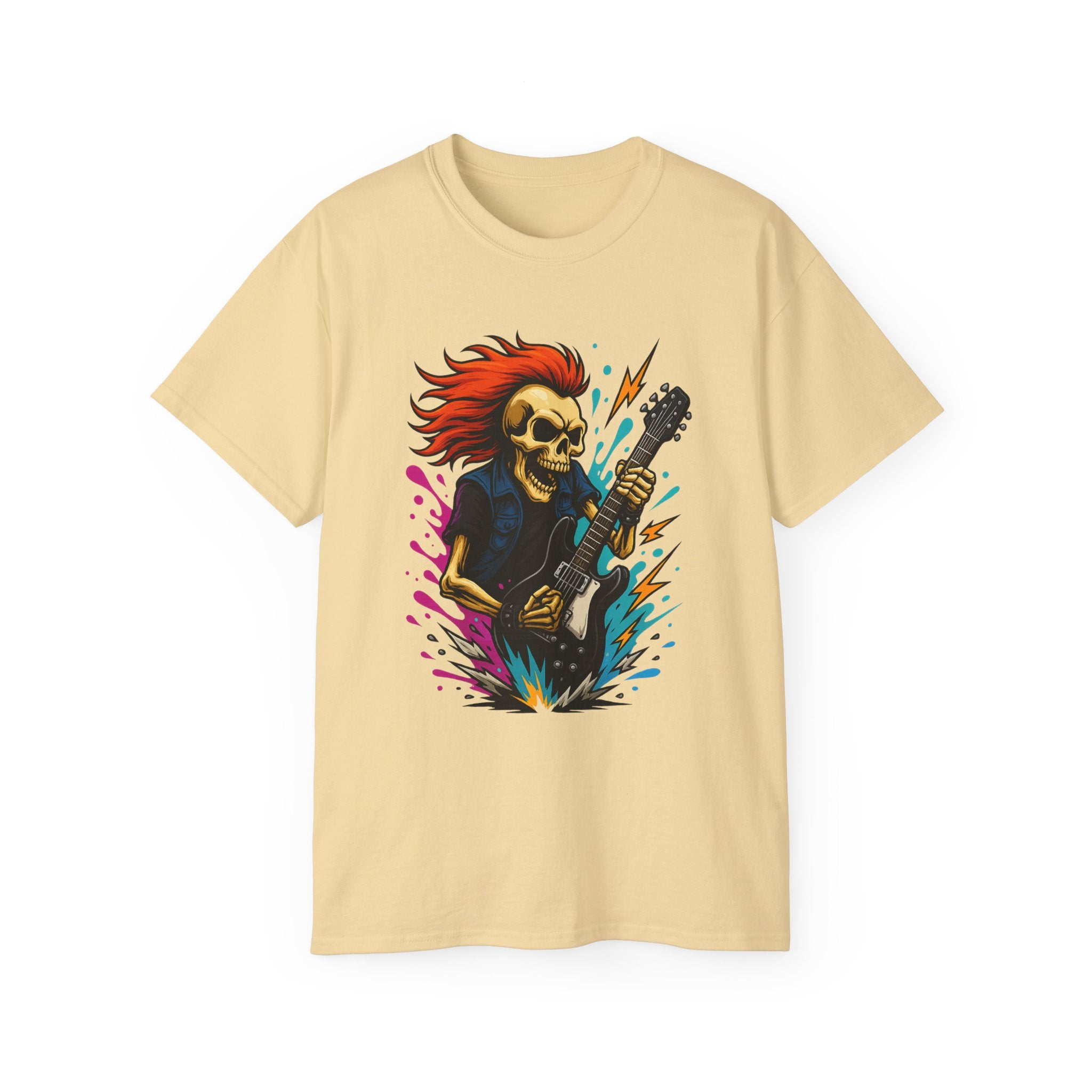 Rockin' Skull T-Shirt - Perfect for Music Lovers, Festival Gear, Halloween, Gift for Musicians, Vintage Band Tee, Casual Wear