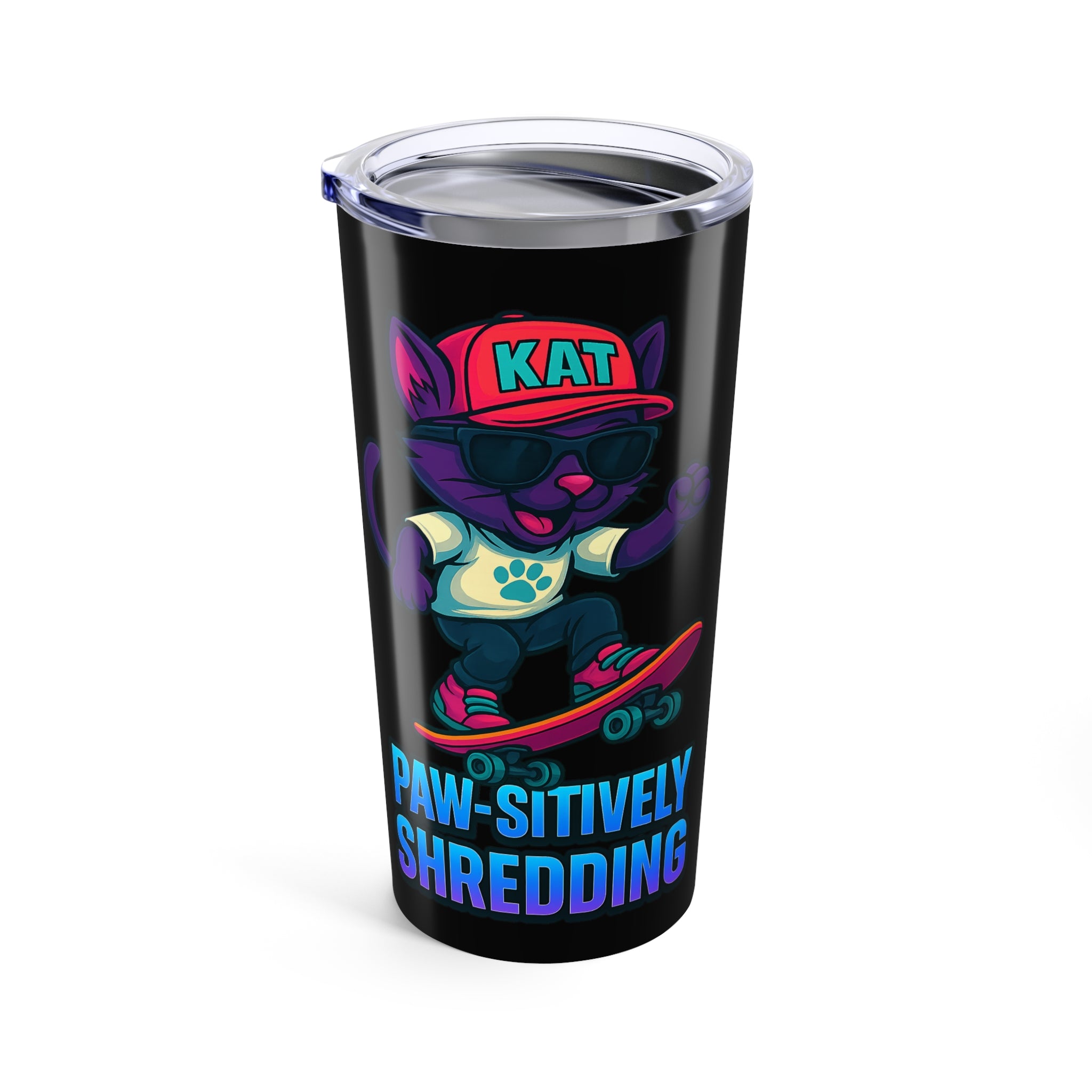 DJ KAT PAWS - Paw-sitively Shredding 20oz Tumbler | Gifts, Parties, Travel & Everyday Use