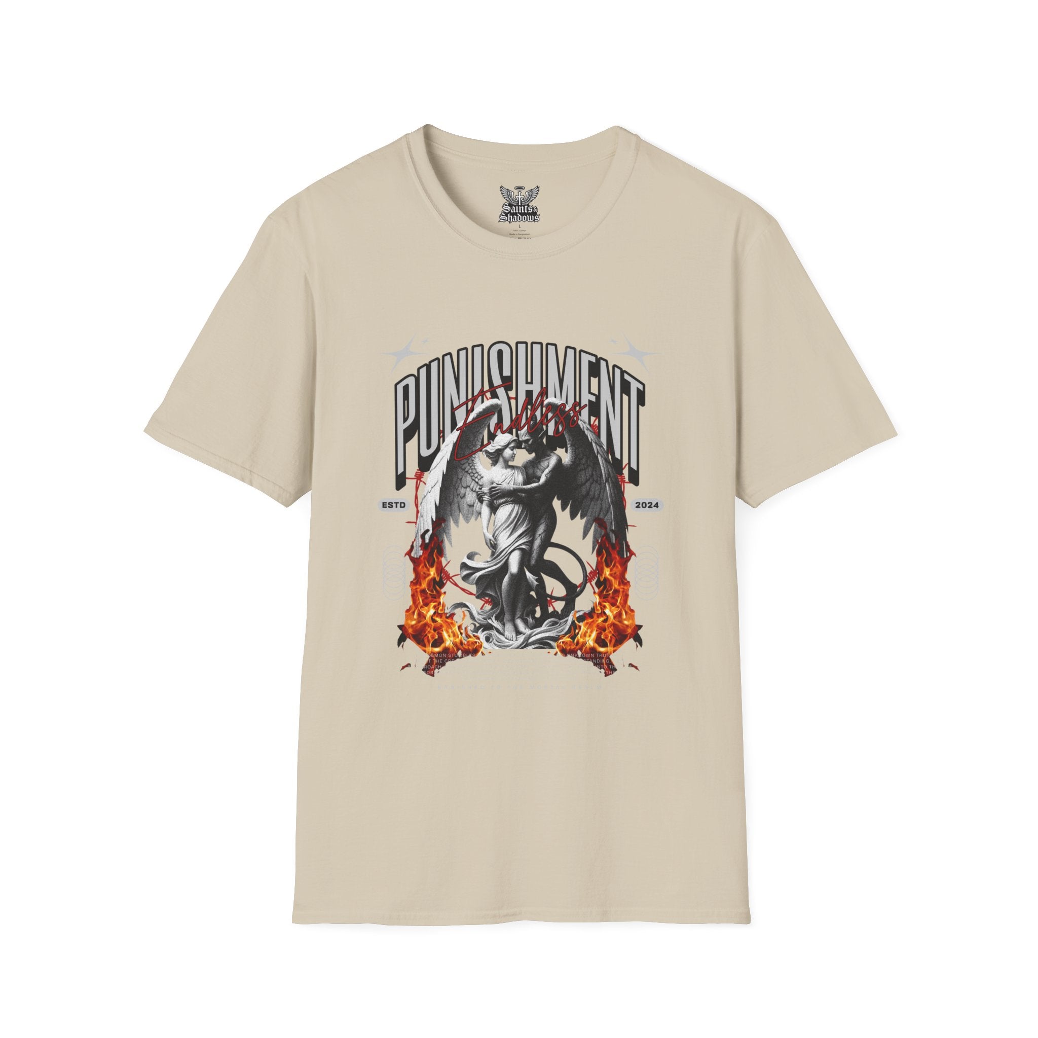 Saints and Shadows - Punishment, Angelic Artwork Unisex Softstyle T-Shirt, Casual Wear