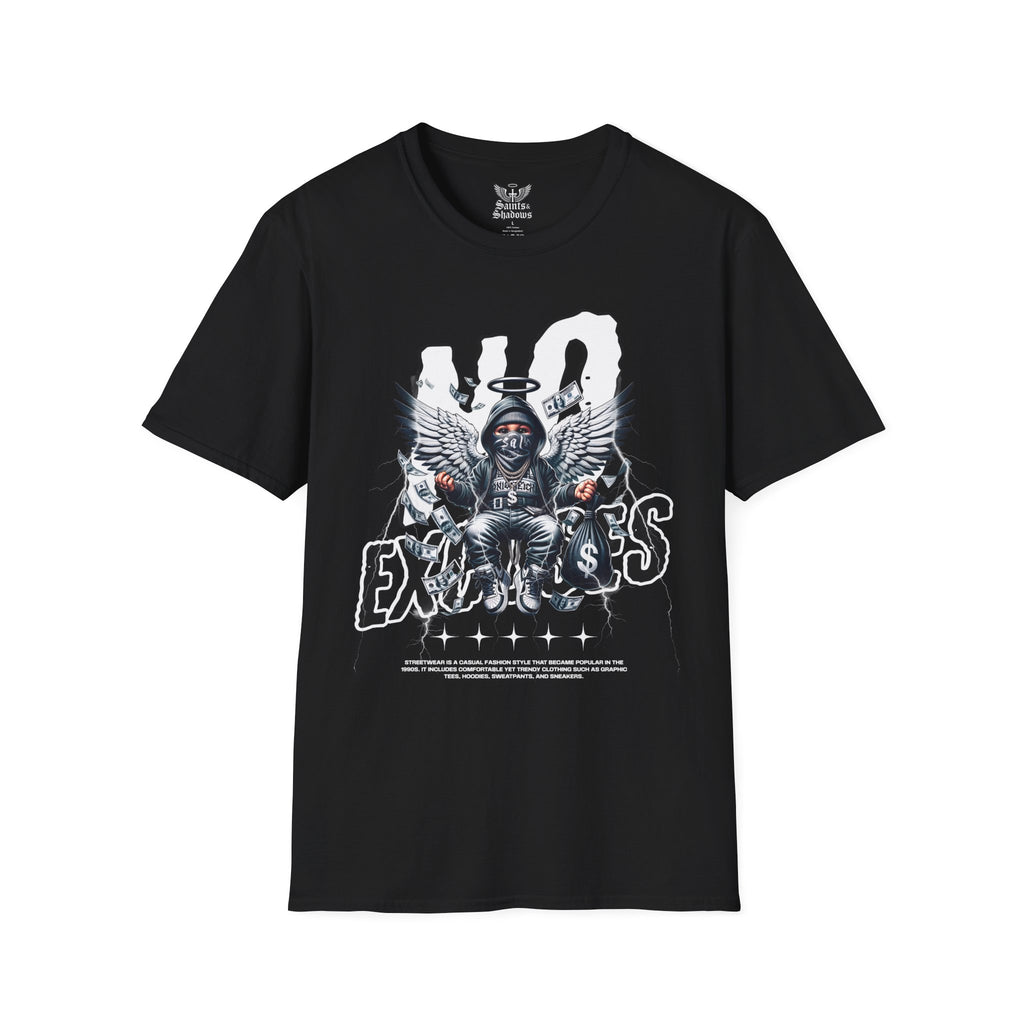 Saints and Shadows - No Exodus, Angelic Artwork Unisex Softstyle T-Shirt, Casual Wear