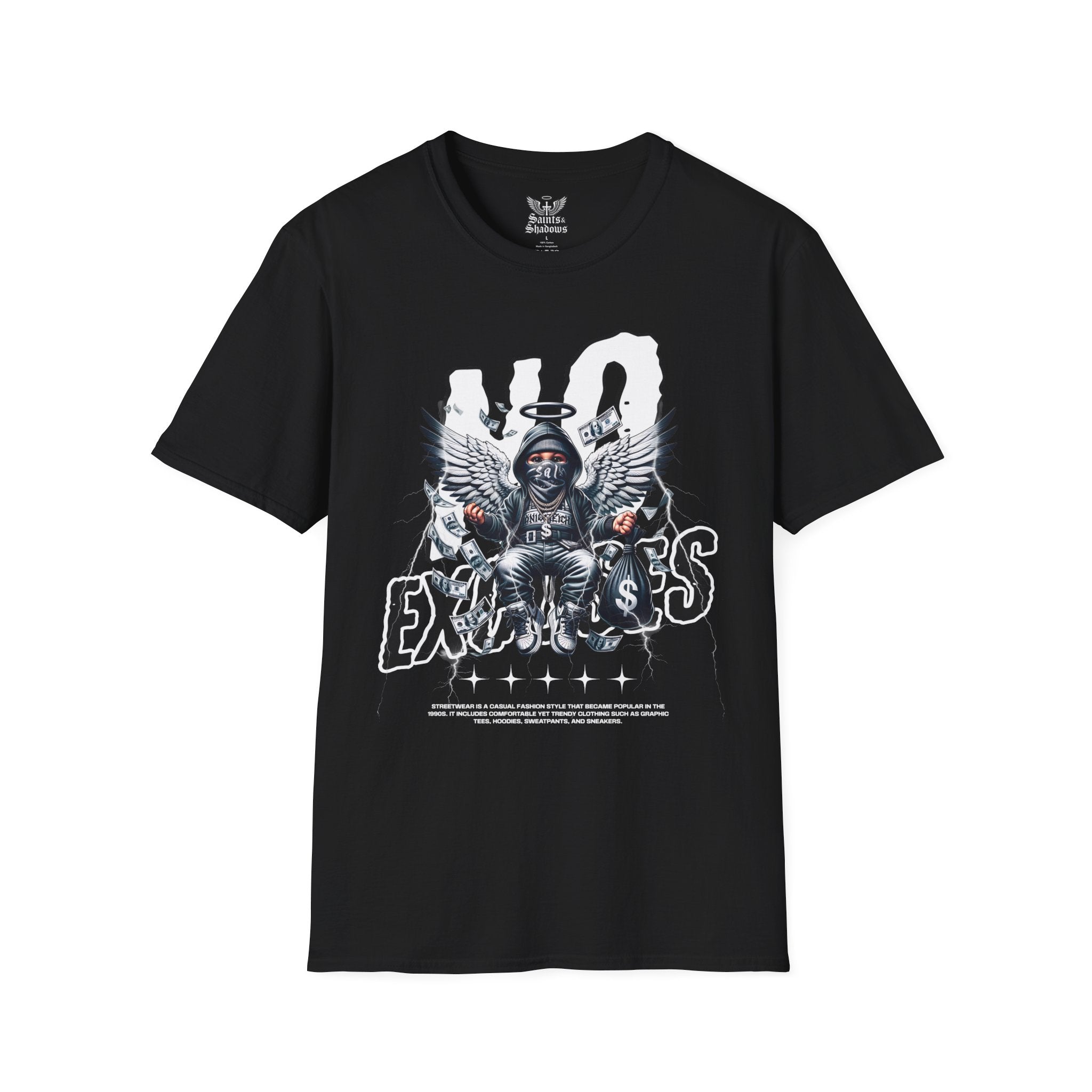 Saints and Shadows - No Exodus, Angelic Artwork Unisex Softstyle T-Shirt, Casual Wear
