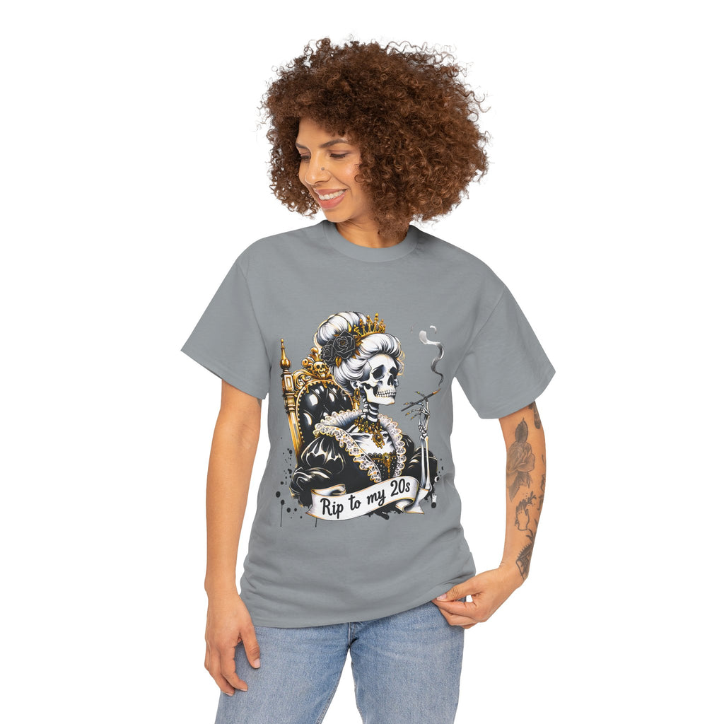 Rip to my 20s Tee, Heavy, Unisex Graphic Shirt, Birthday Gift, Casual Wear, Vintage Style, Floral Design T-shirt