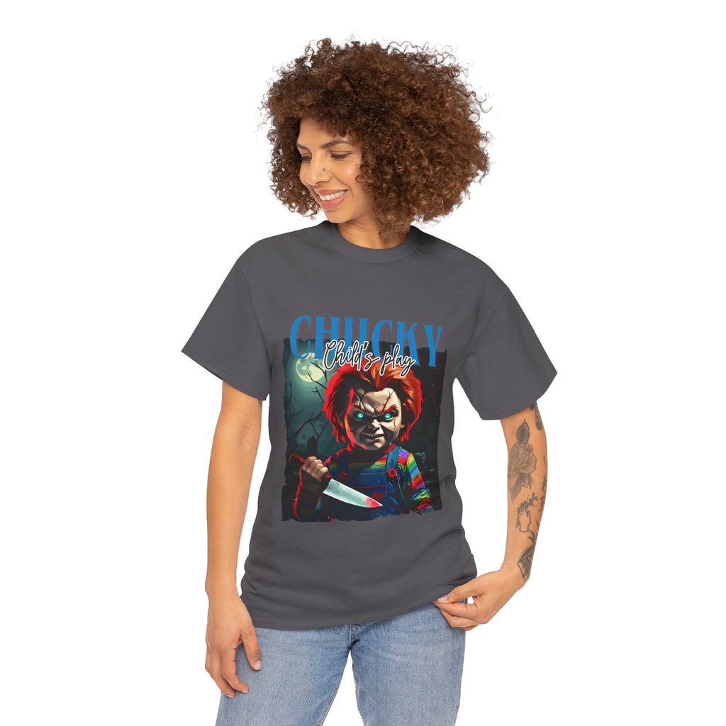 Chucky Horror Graphic Tee, Unisex Cotton Shirt, Halloween Costume, Horror Movie Gift, Spooky T-Shirt, Horror Fan Apparel
