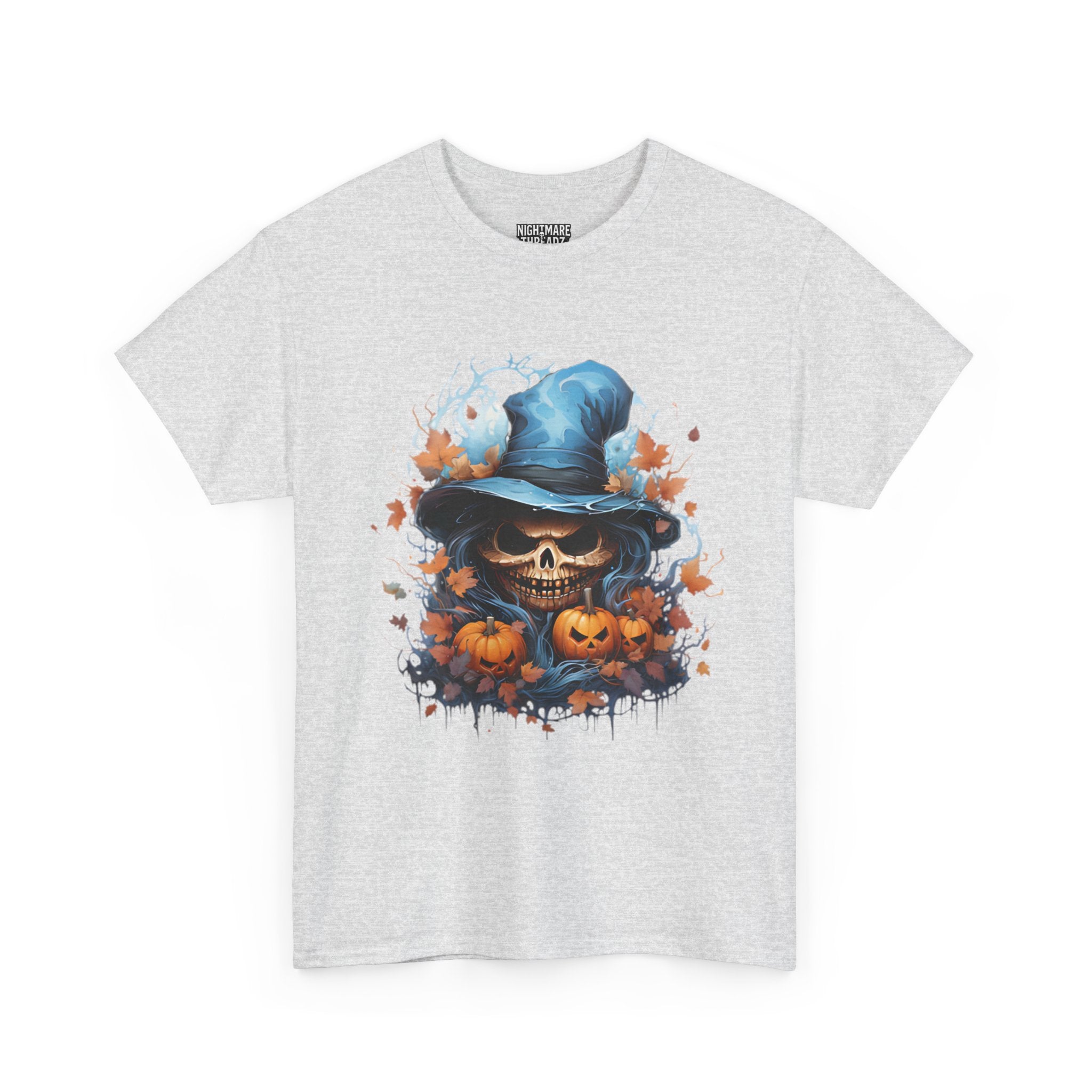 Skull Witch Unhappy Halloween Tee - Halloween Shirt, Spooky Tee, Pumpkin Shirt, Fall Apparel, Costume Top