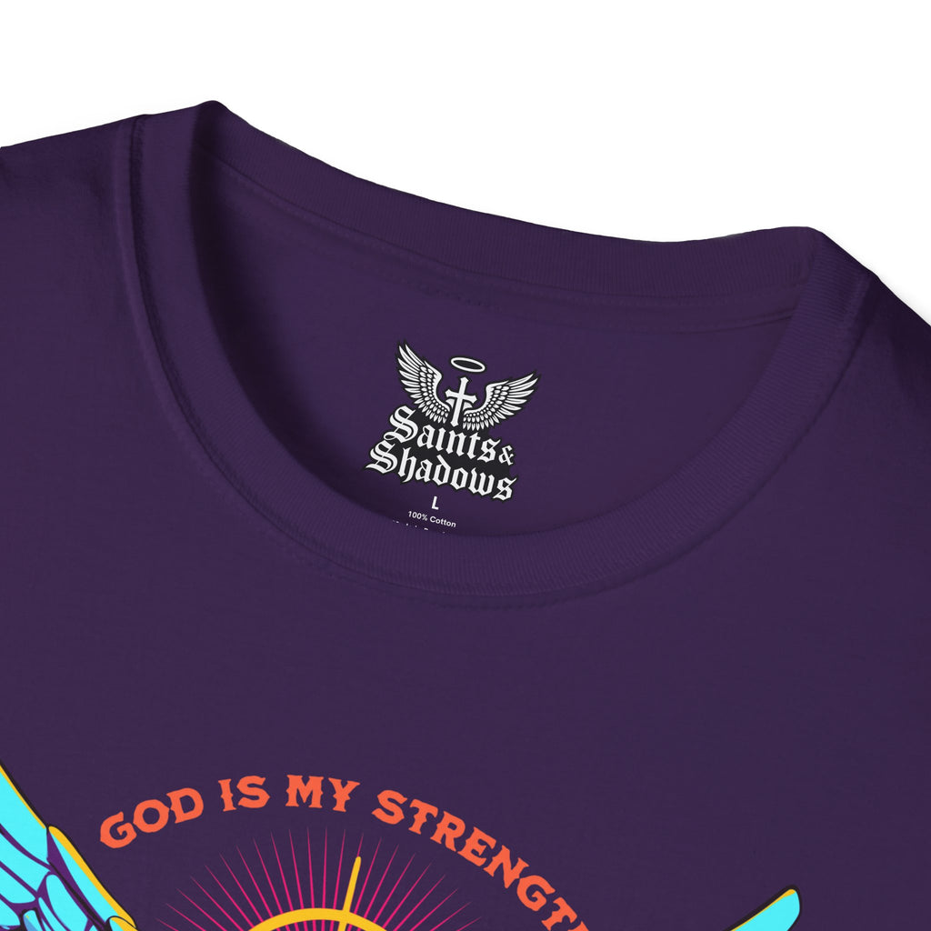 Saints and Shadows - St. Gabriel, Angelic Artwork Unisex Softstyle T-Shirt, Casual Wear