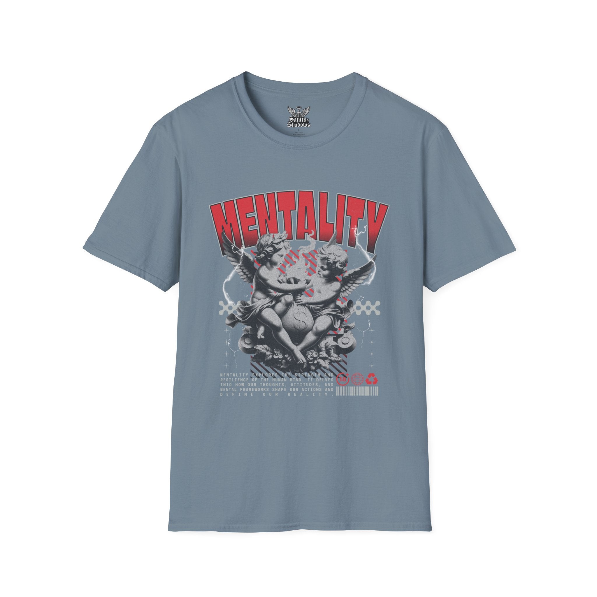 Saints and Shadows - Mentaility, Angelic Artwork Unisex Softstyle T-Shirt, Casual Wear